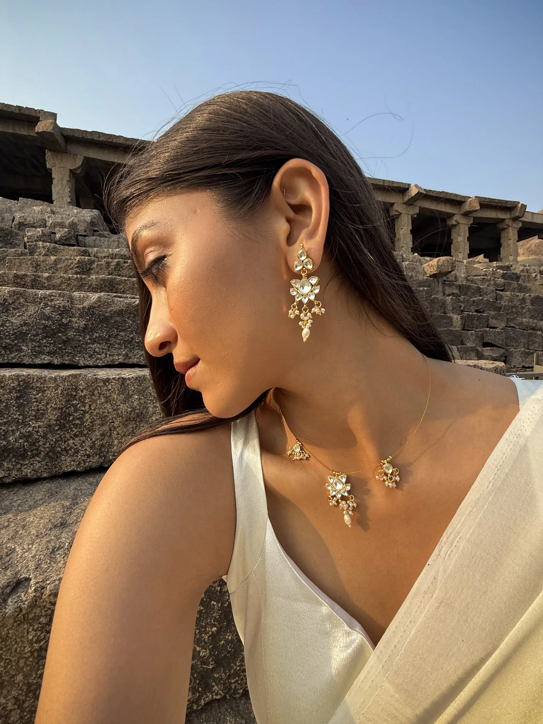 Aabha Polki Necklace Set - Image 5