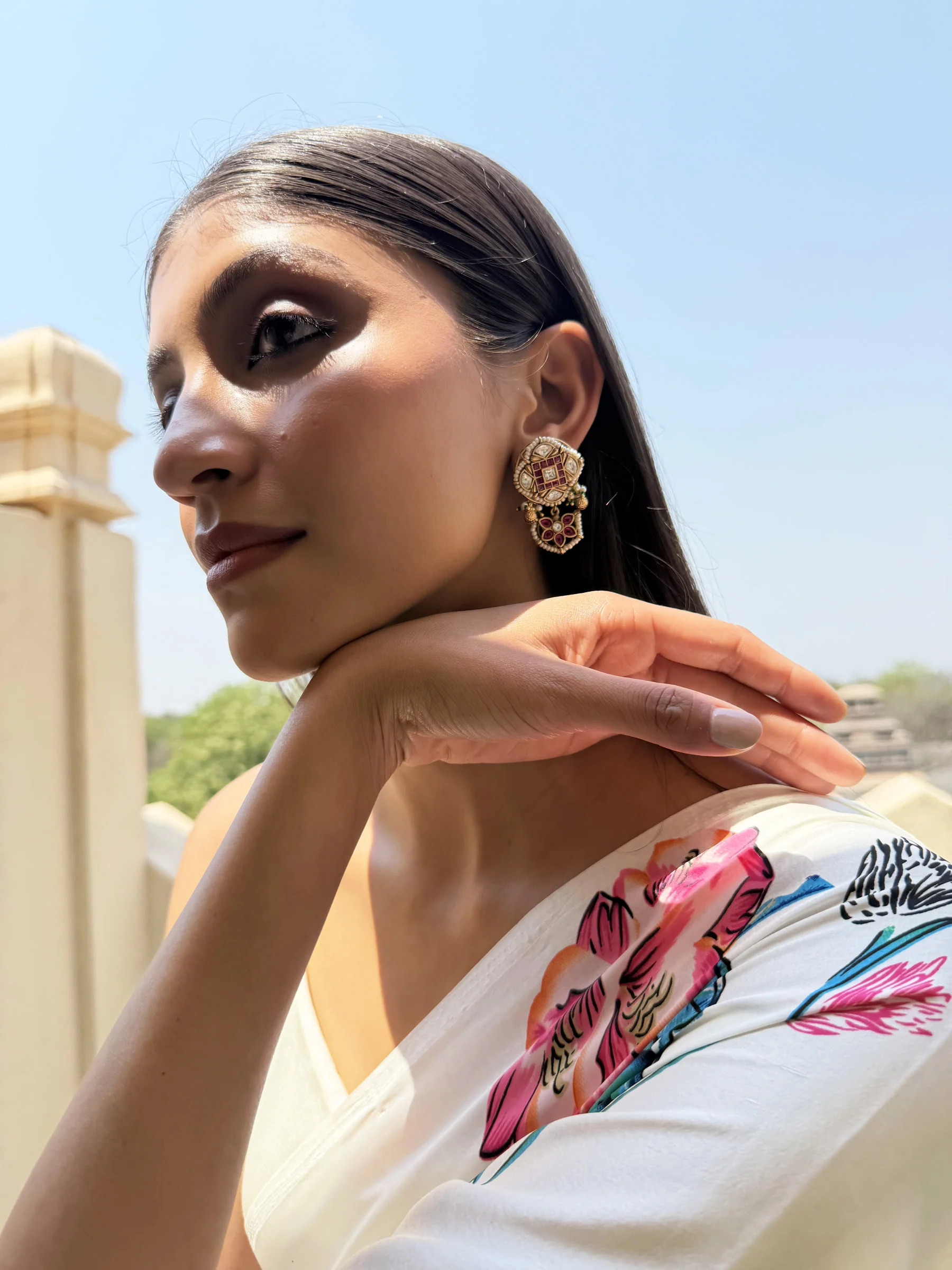 Alankrita basra Pearl SP Polki Earrings - Image 3