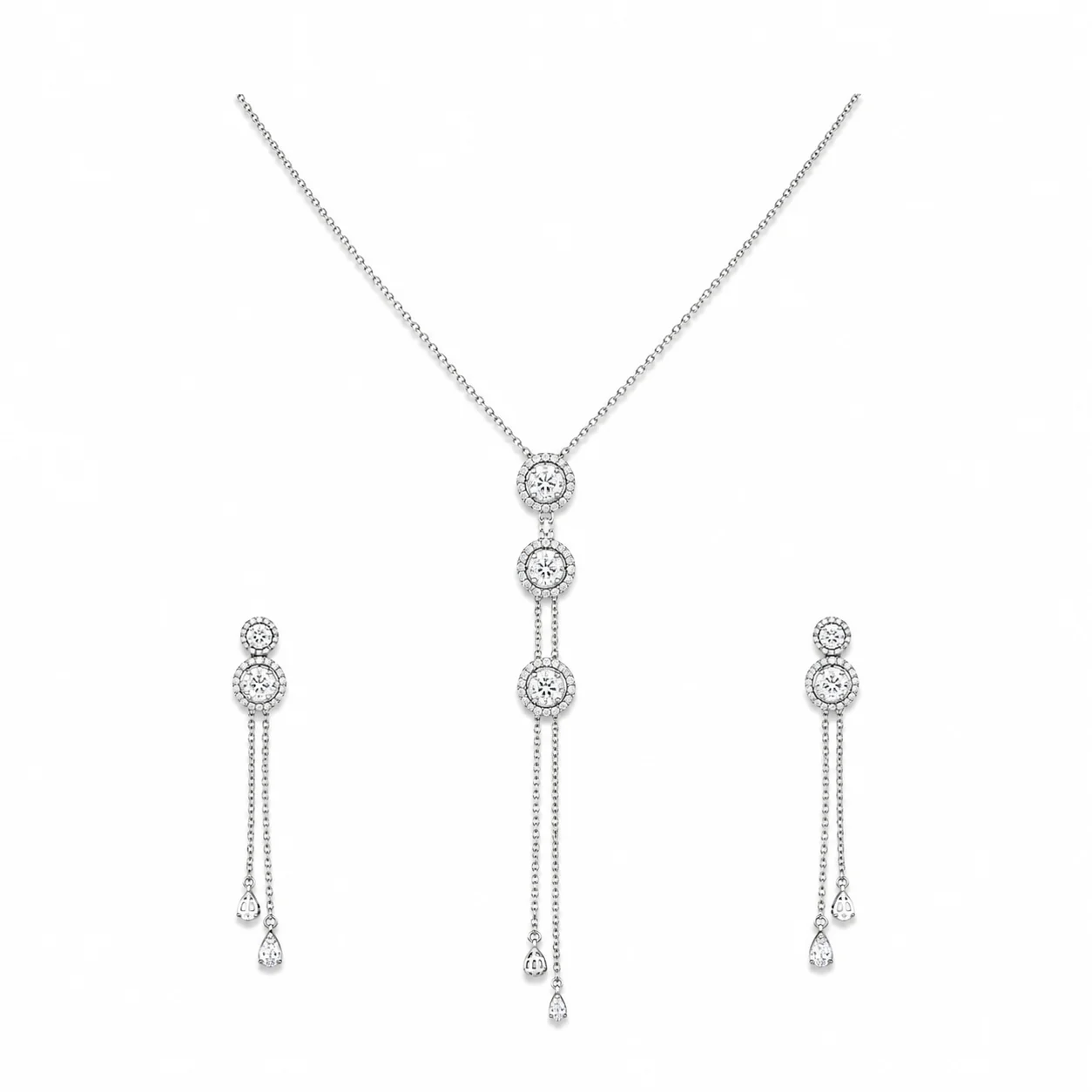 Celeste Halo Tassel Necklace Set
