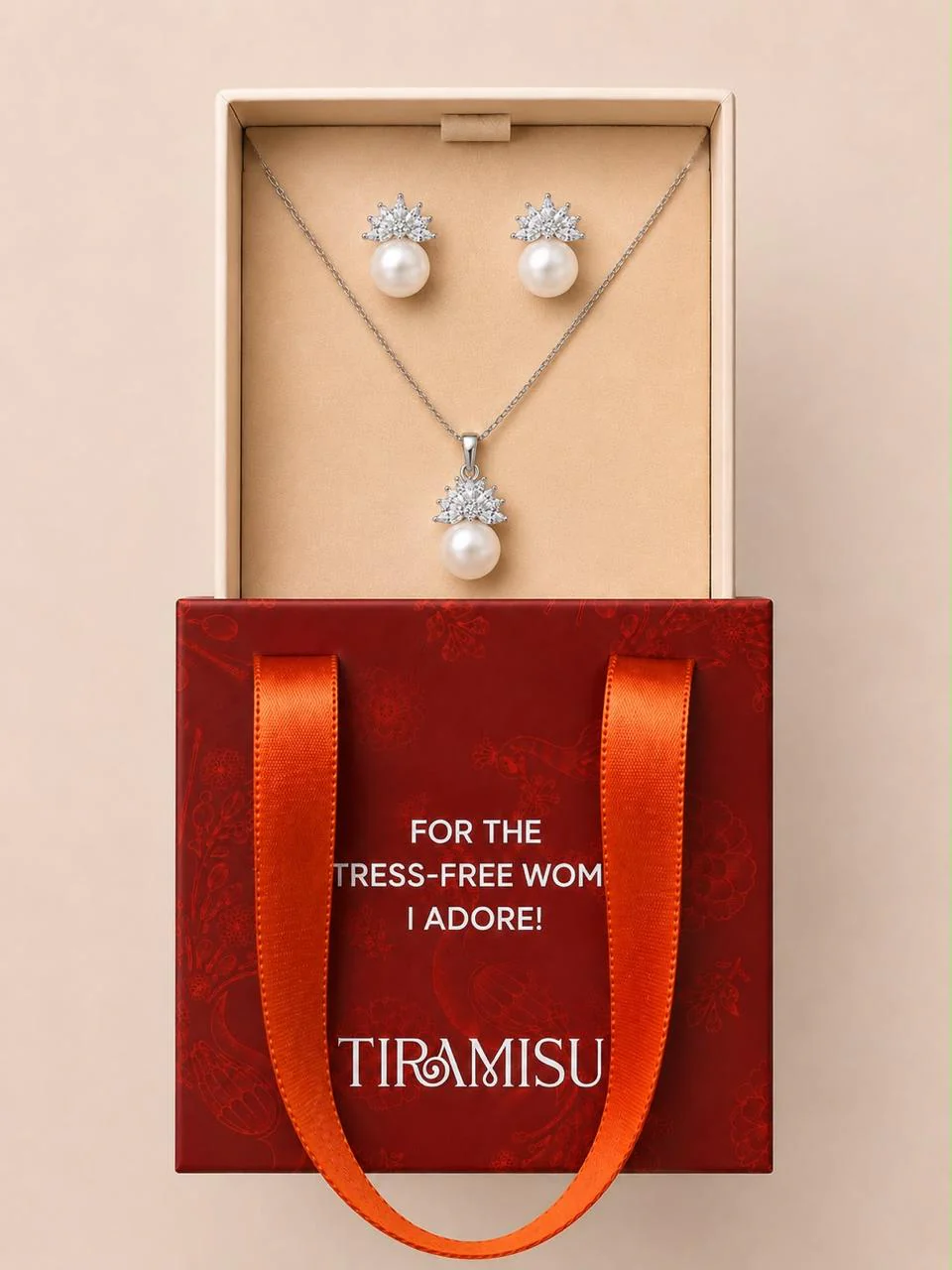 Elegant Pearl Blossom Necklace Gift Box Set