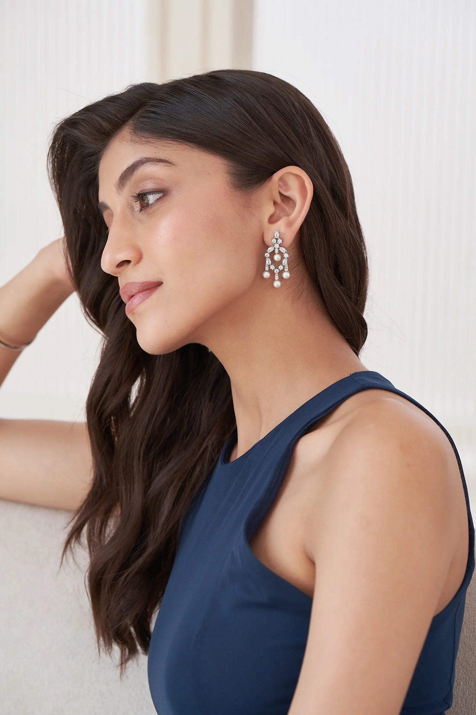 Classic Diamond Drop Earrings - Image 4