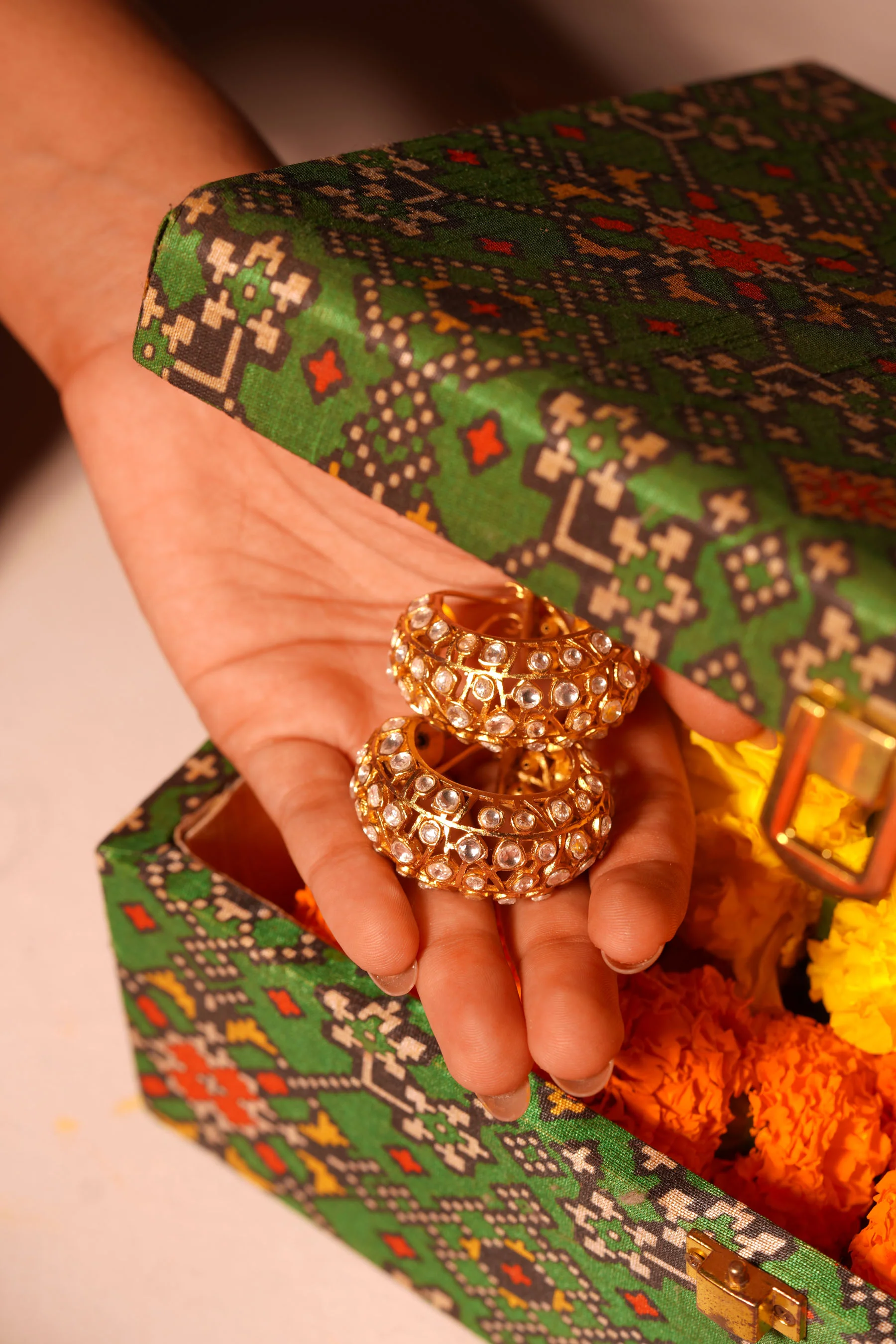 Classic Polki Work Earrings - Image 4
