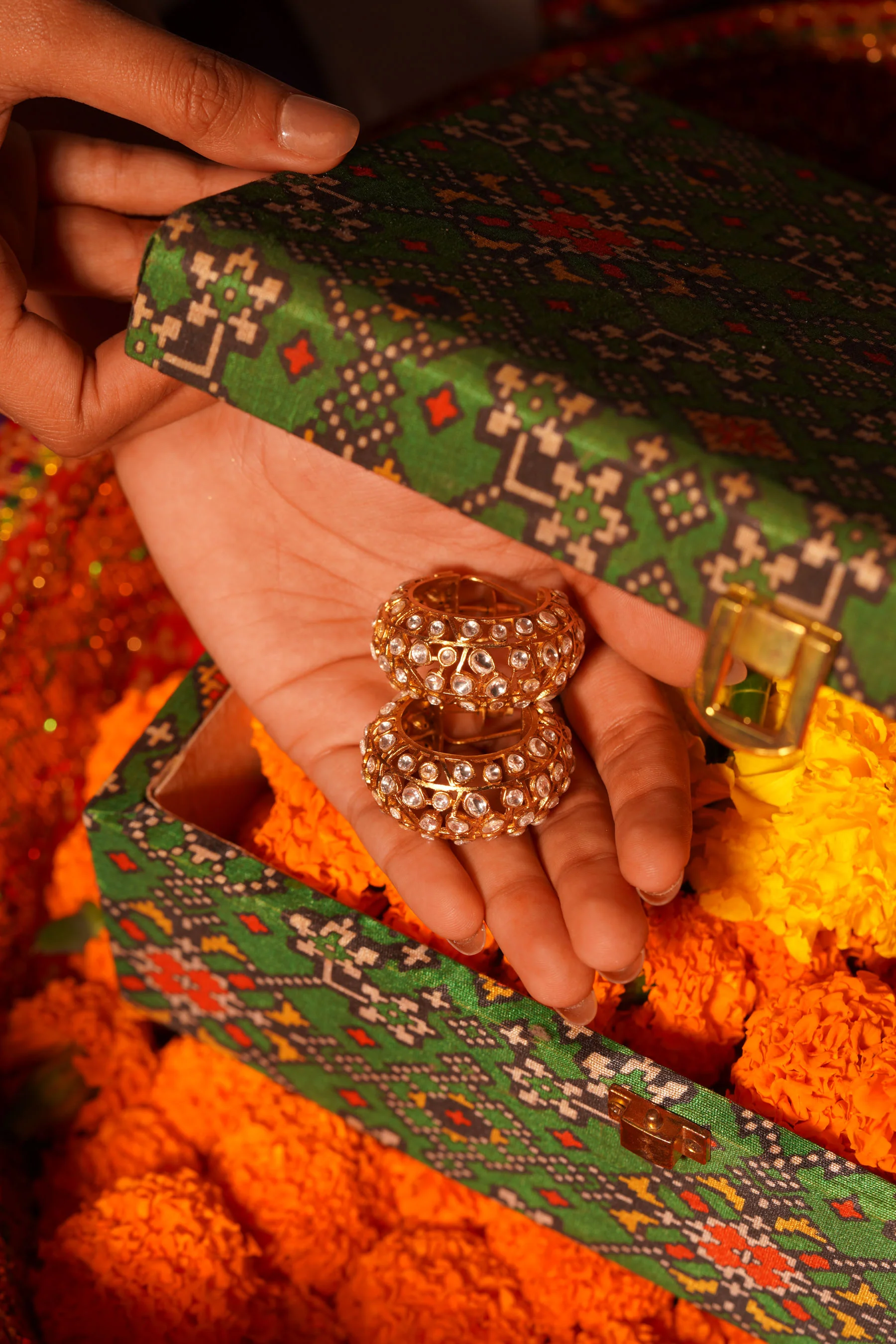 Classic Polki Work Earrings - Image 5