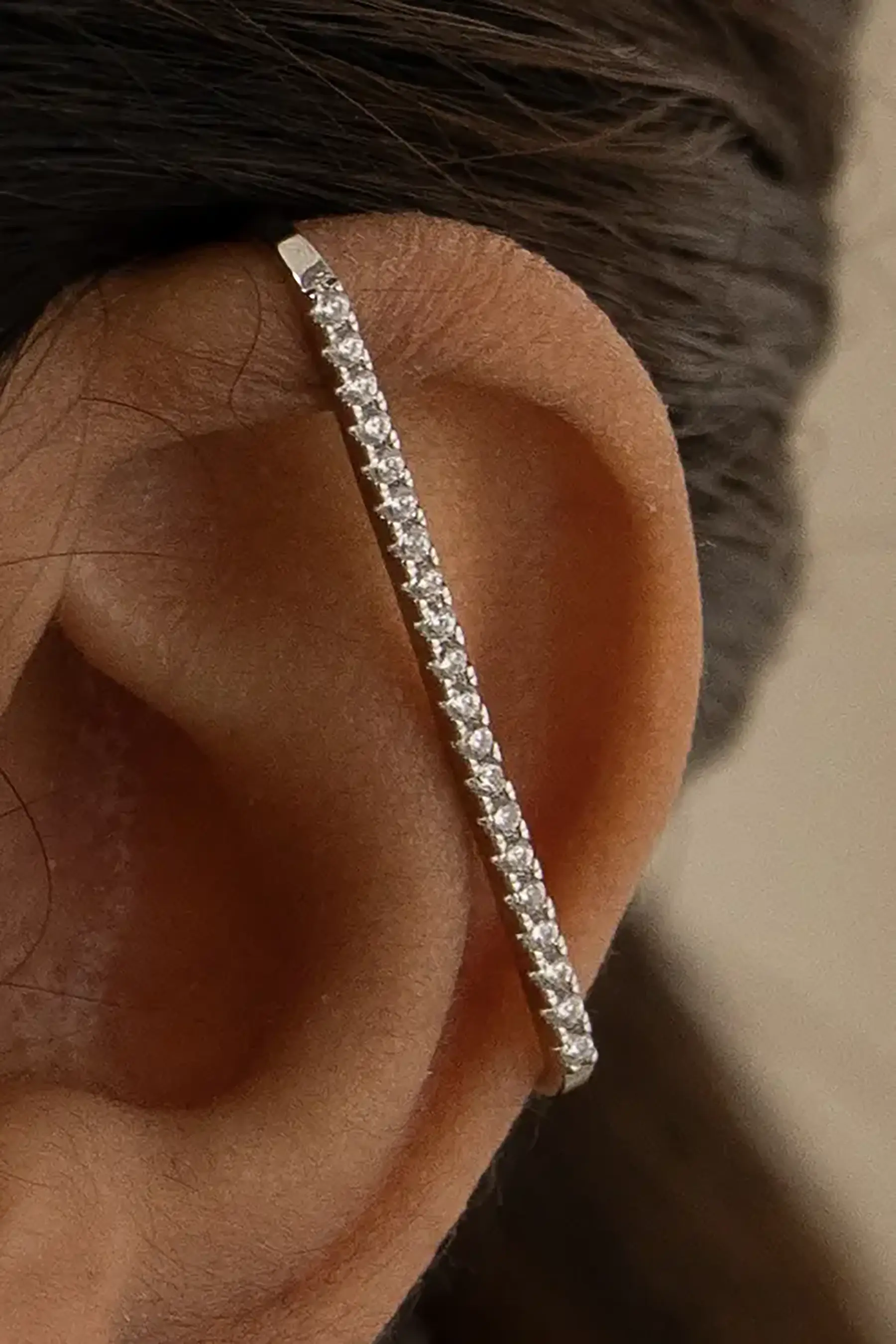 Diamond Climber & Pearl Stud Ear Set