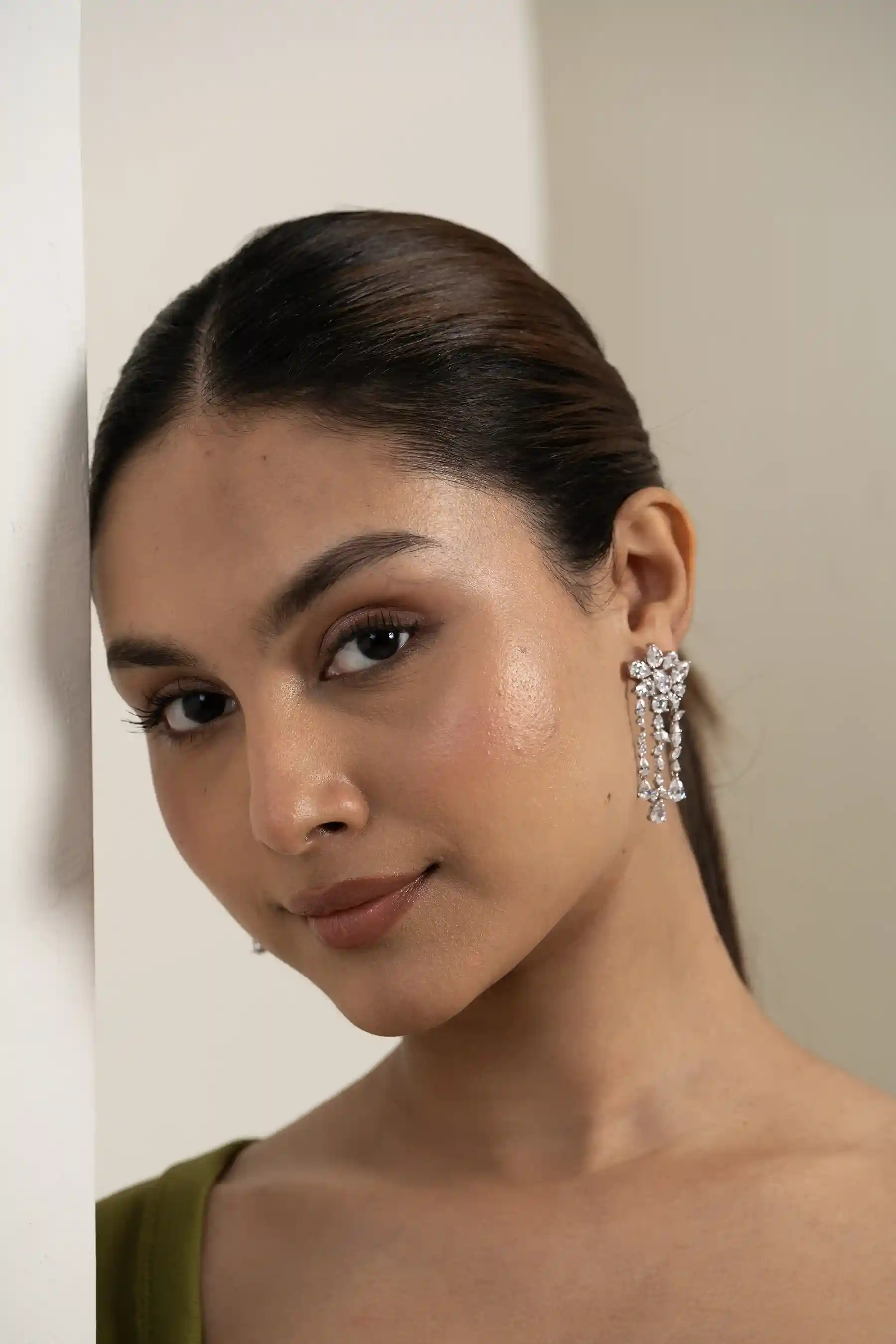 Double Baguette Column Drop Earrings - Image 5