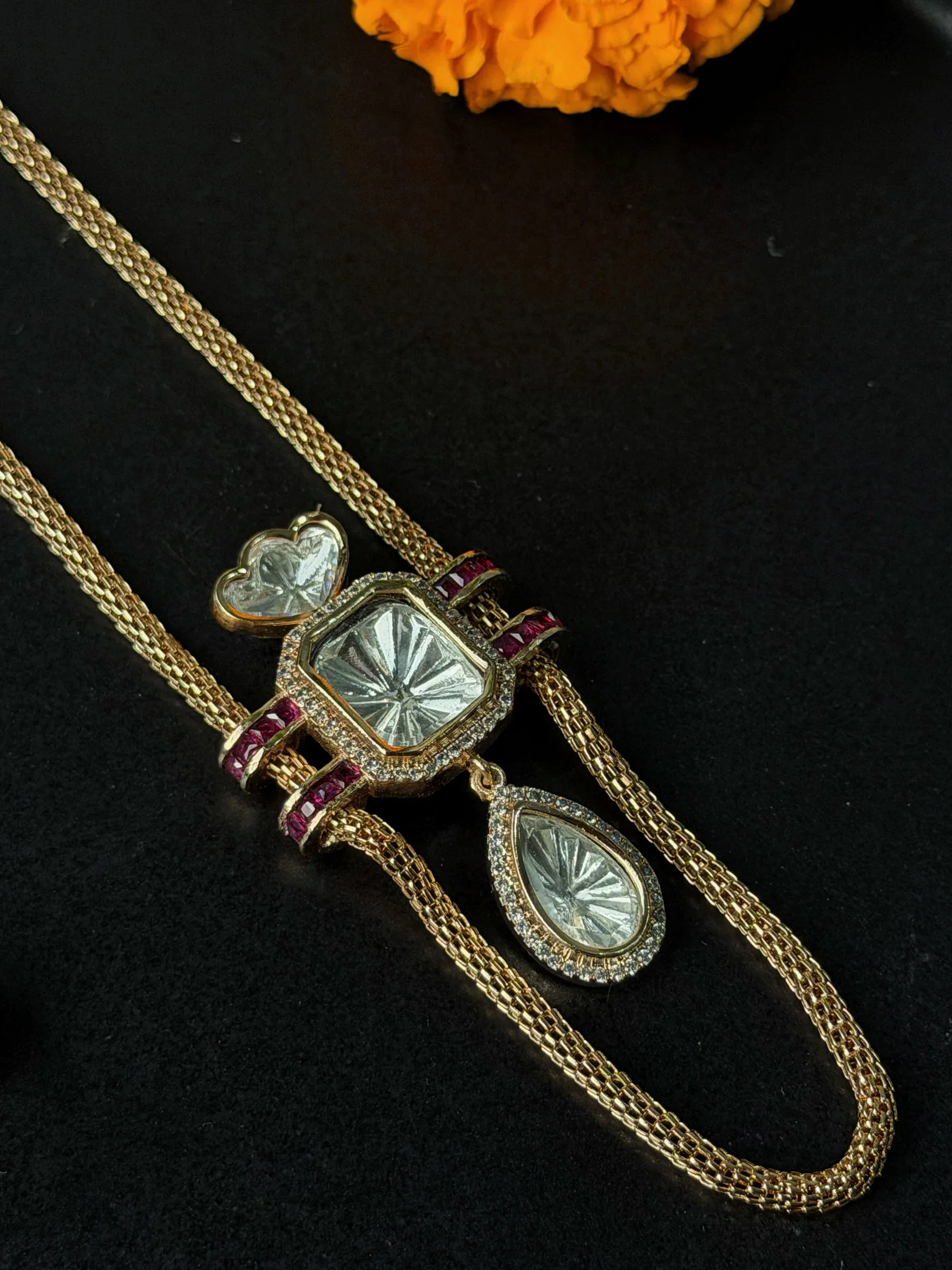 Ektara Statement Sp Polki Necklace Set - Image 3