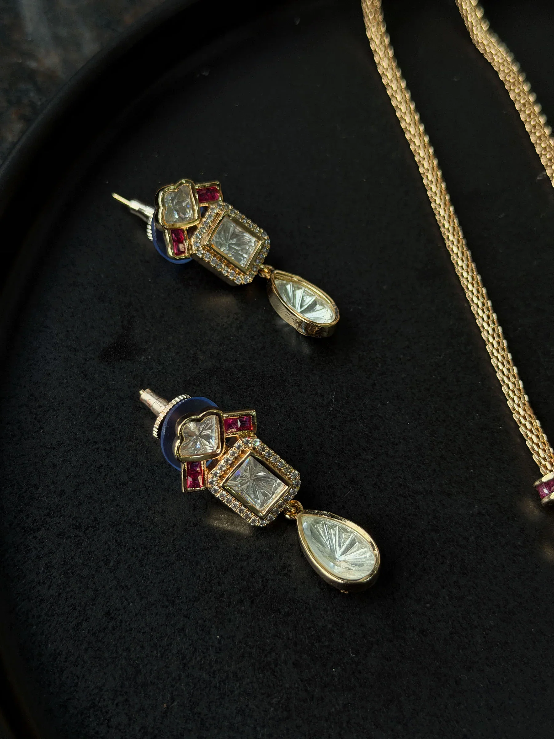 Ektara Statement Sp Polki Necklace Set - Image 4