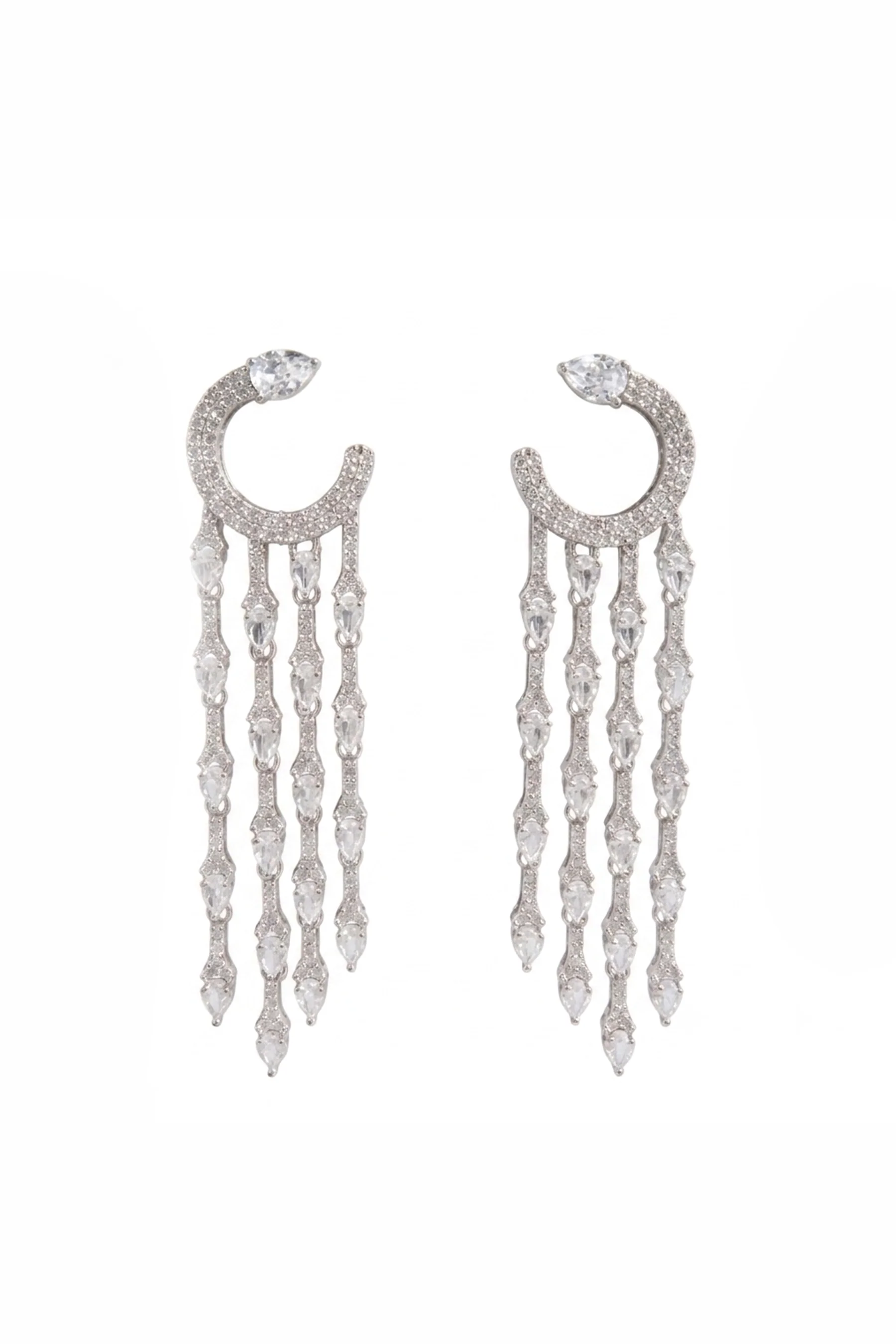 Elegant Diamond Cascade Drop Earrings