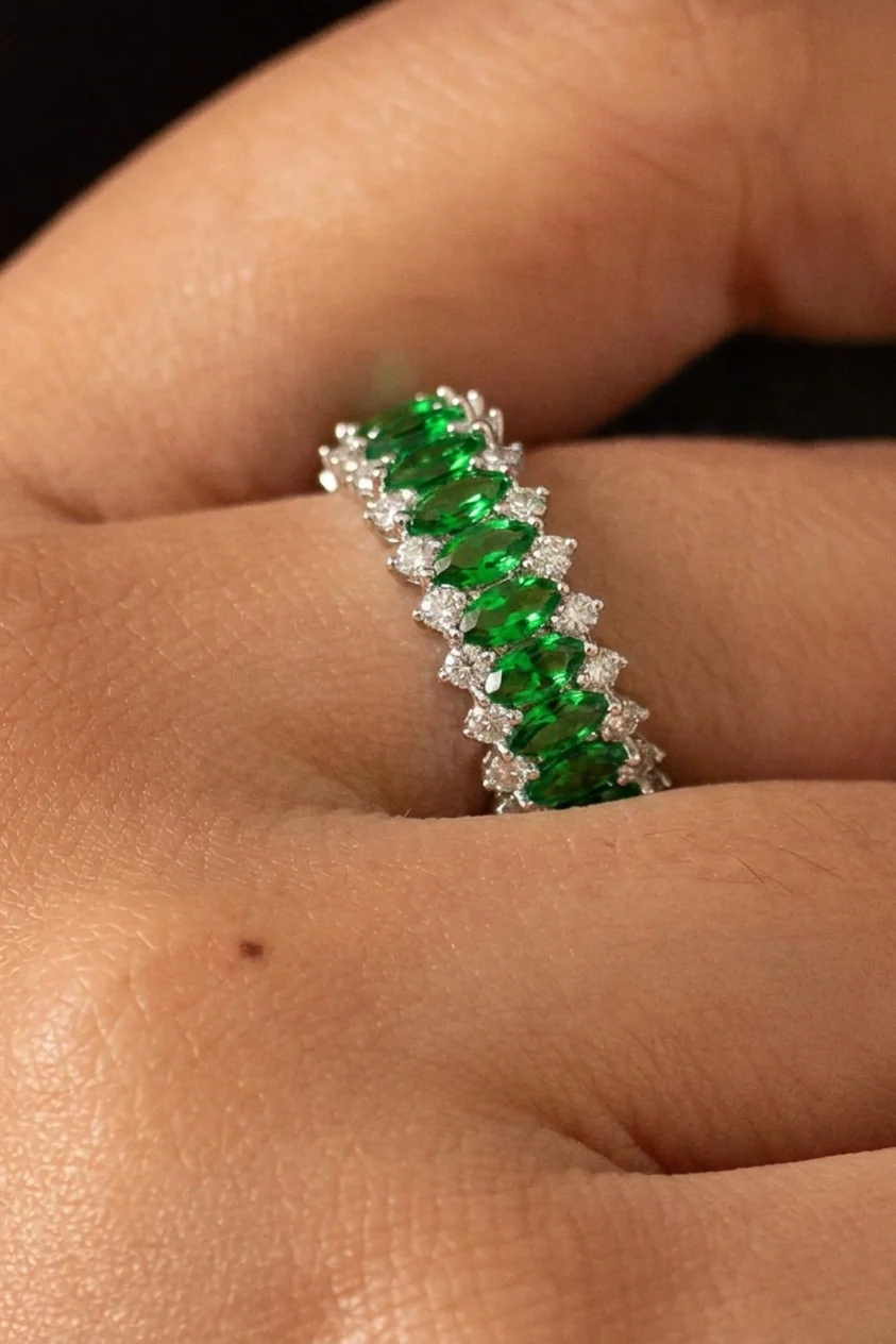 Emerald Baguette Eternity Band - Image 4