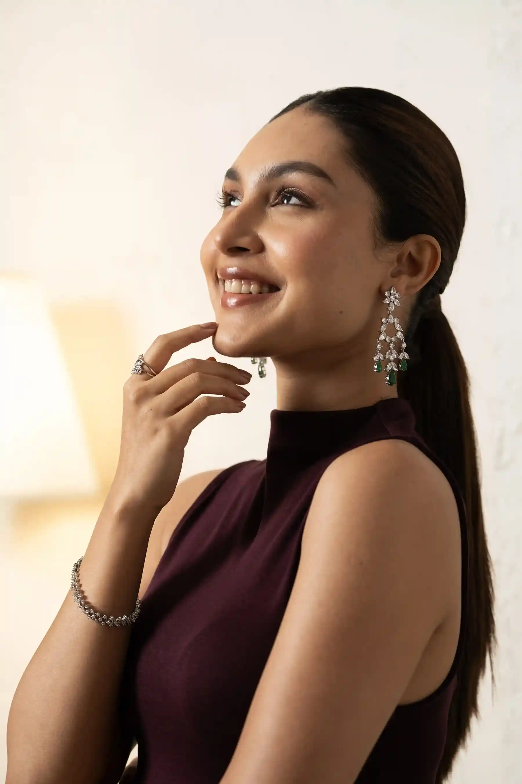 Emerald Cascade Chandelier Earrings - Image 4