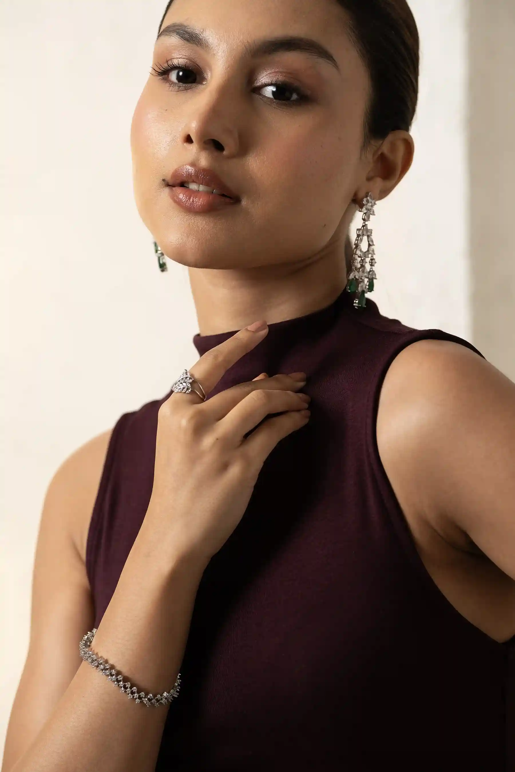 Emerald Cascade Chandelier Earrings - Image 6
