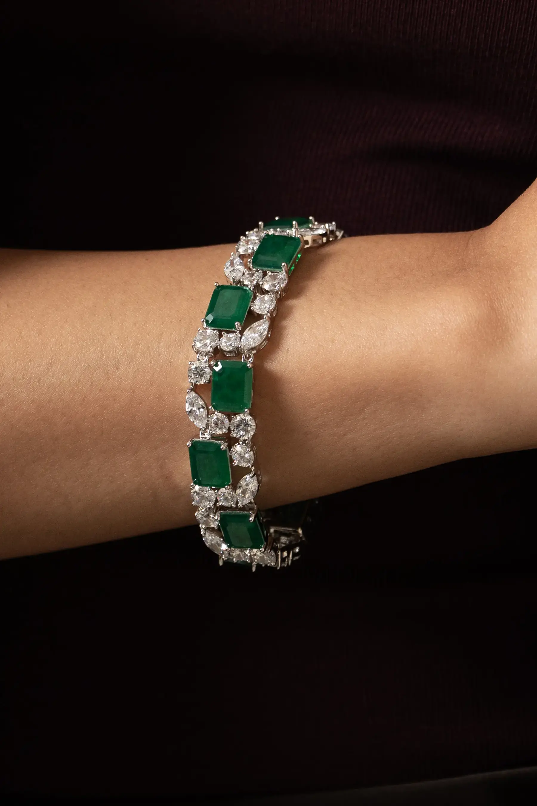 Emerald Cushion Tennis Bracelet - Image 2