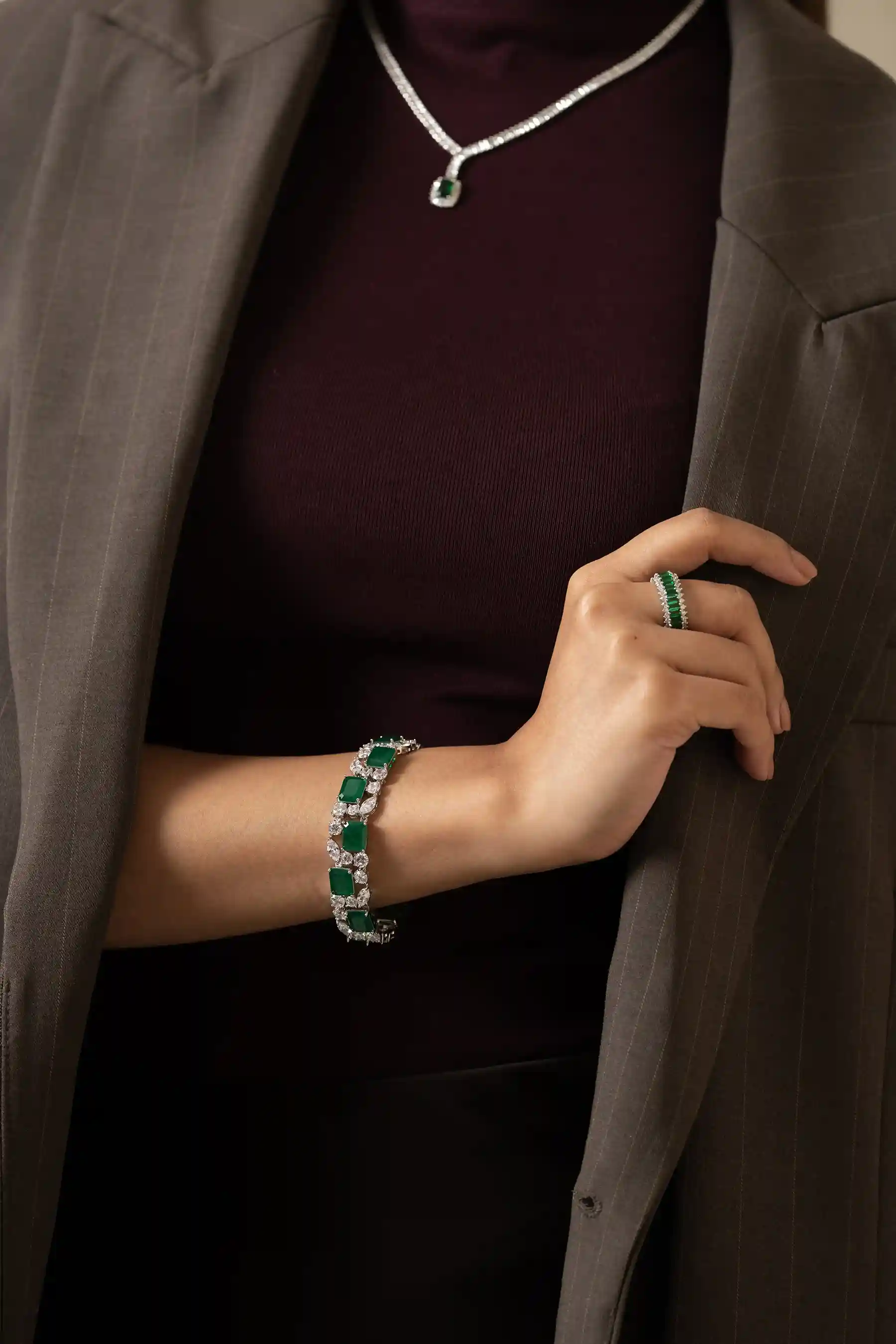 Emerald Cushion Tennis Bracelet - Image 3