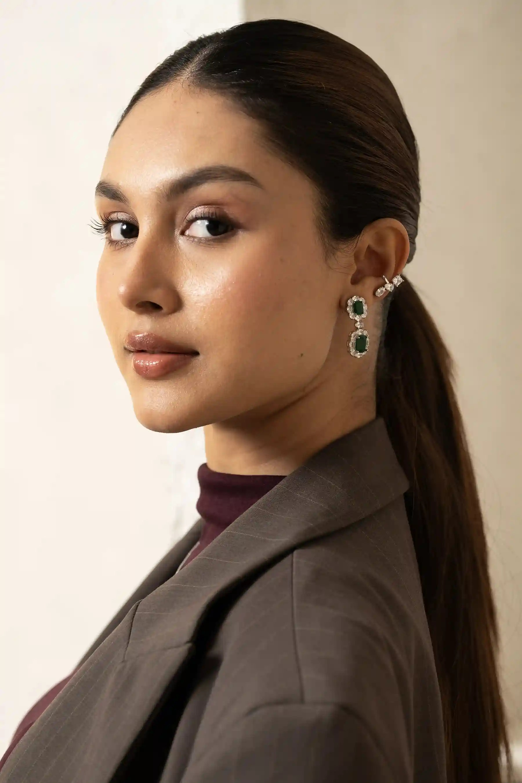 Emerald Drop Chandelier Earrings - Image 5