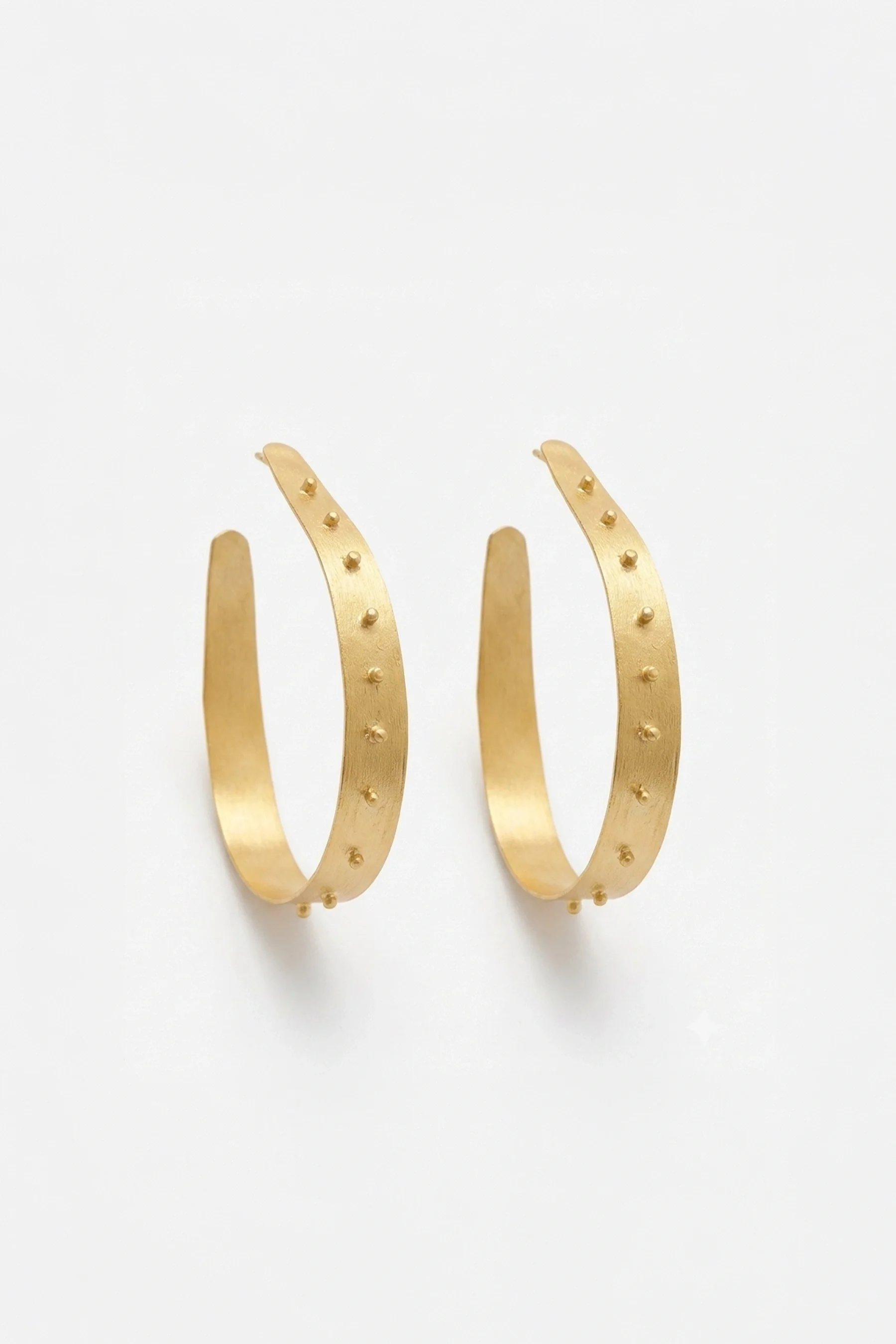 Golden Wave Spike Hoops