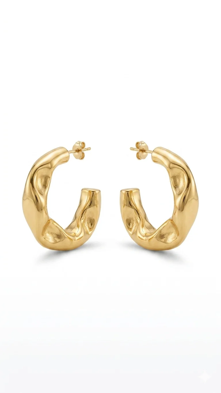 Aurelia Liquid Textured Molten Hoops