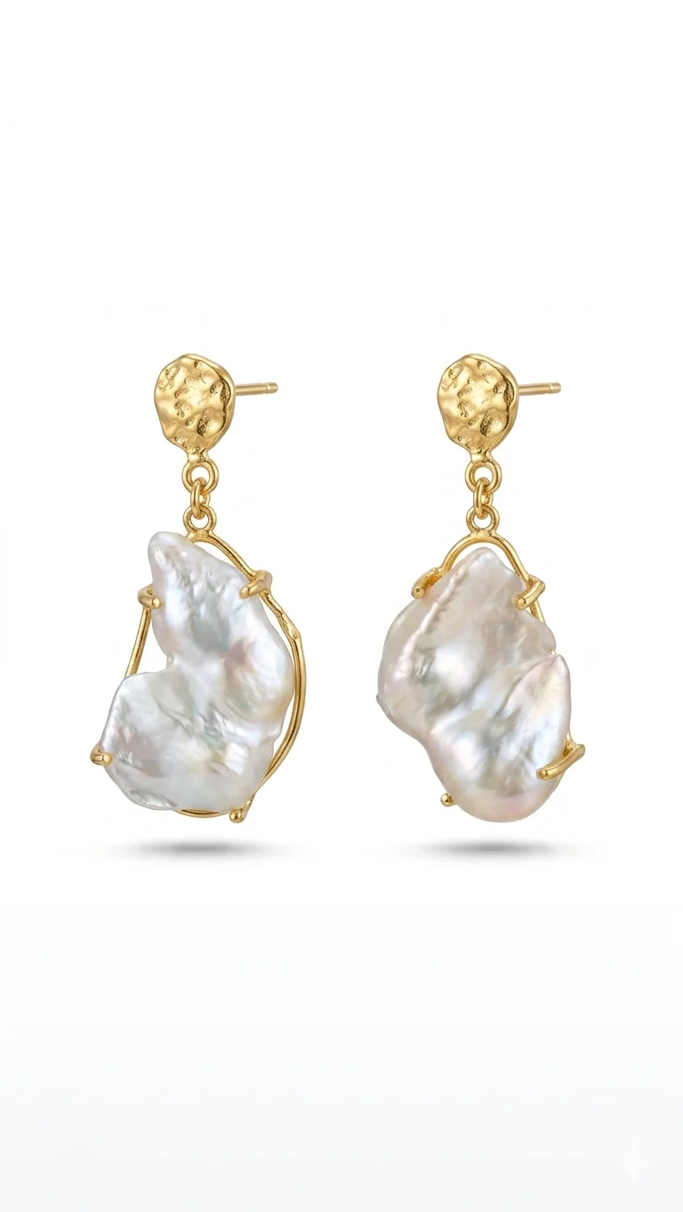 Nouveau Ocean Molten Gold & Pearl Drops
