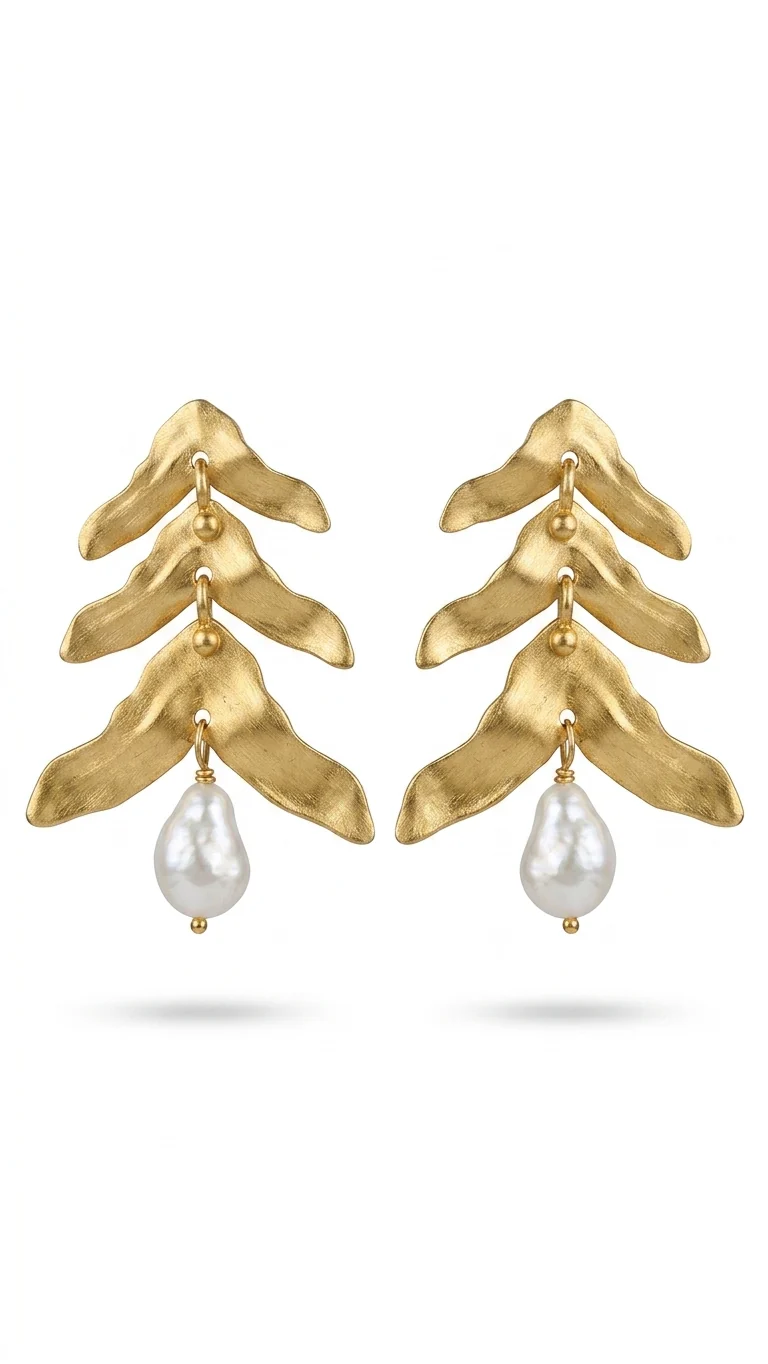 The Golden Kelp Baroque Pearl Drop Earrings