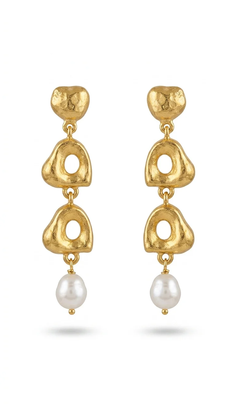 Aurora Pearl Sculpted Drop Earrings