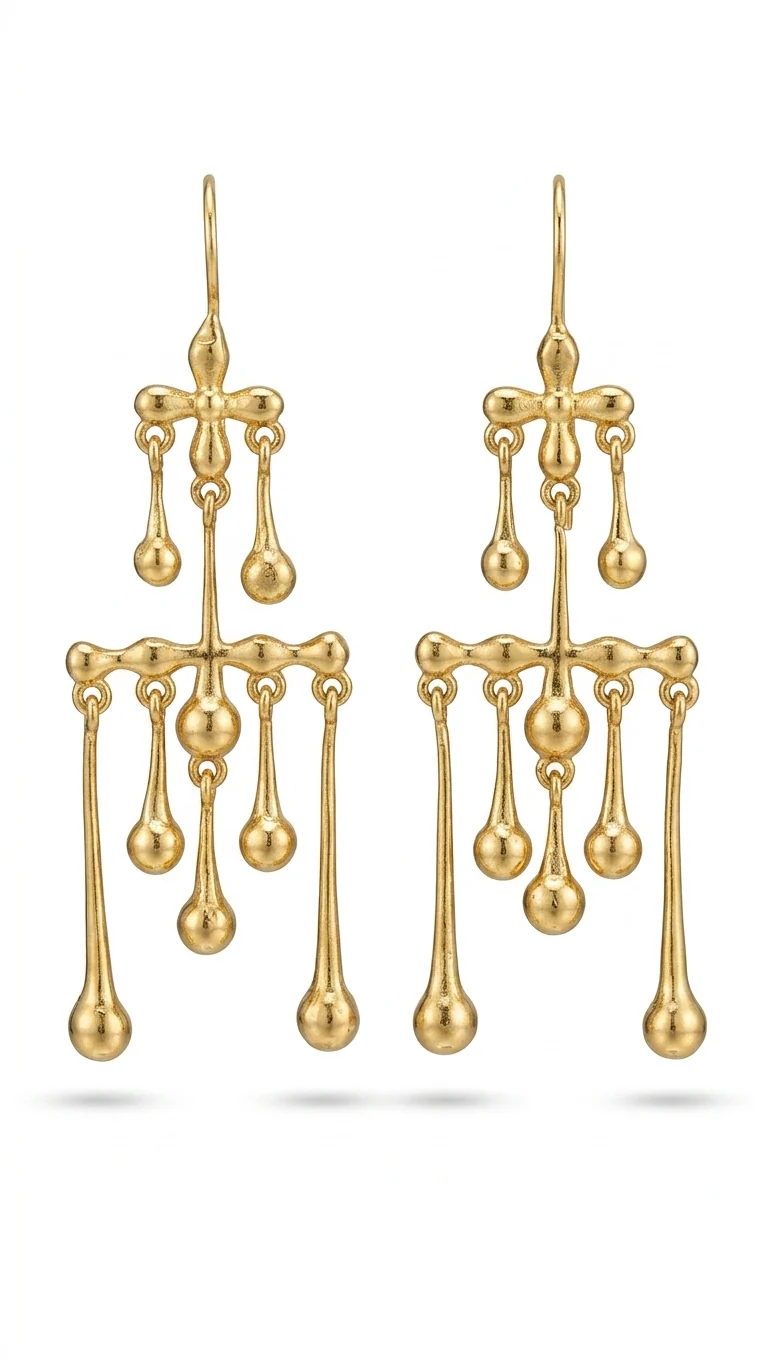Droplet Multi-Tier Statement Earrings