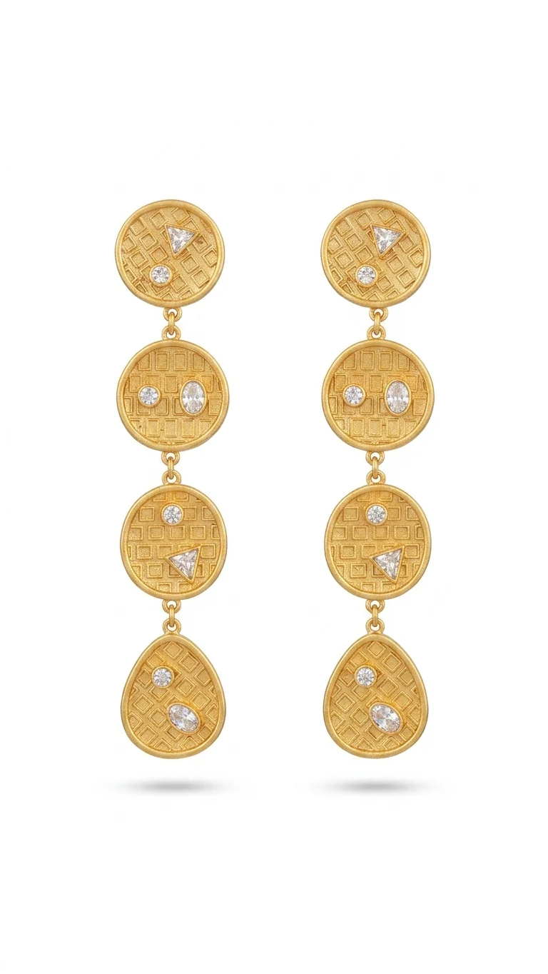 Mosaic Muse Crystal Embedded Linear Drops