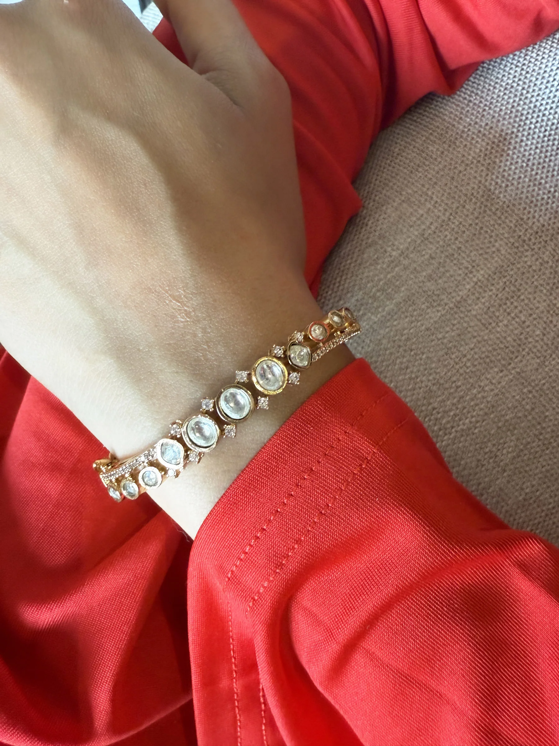 Idhaya Oval SP Polki Bracelet - Image 3