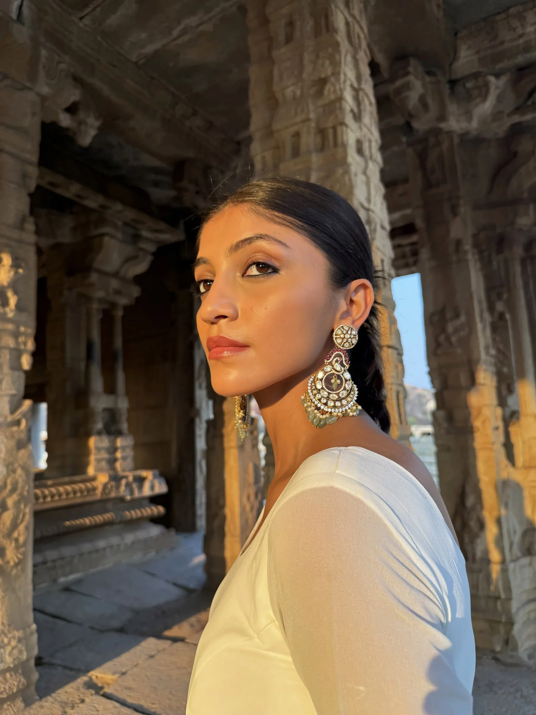 Ishani Mint Green Chandbali Multicoloured Stones Sp Polki - Image 8