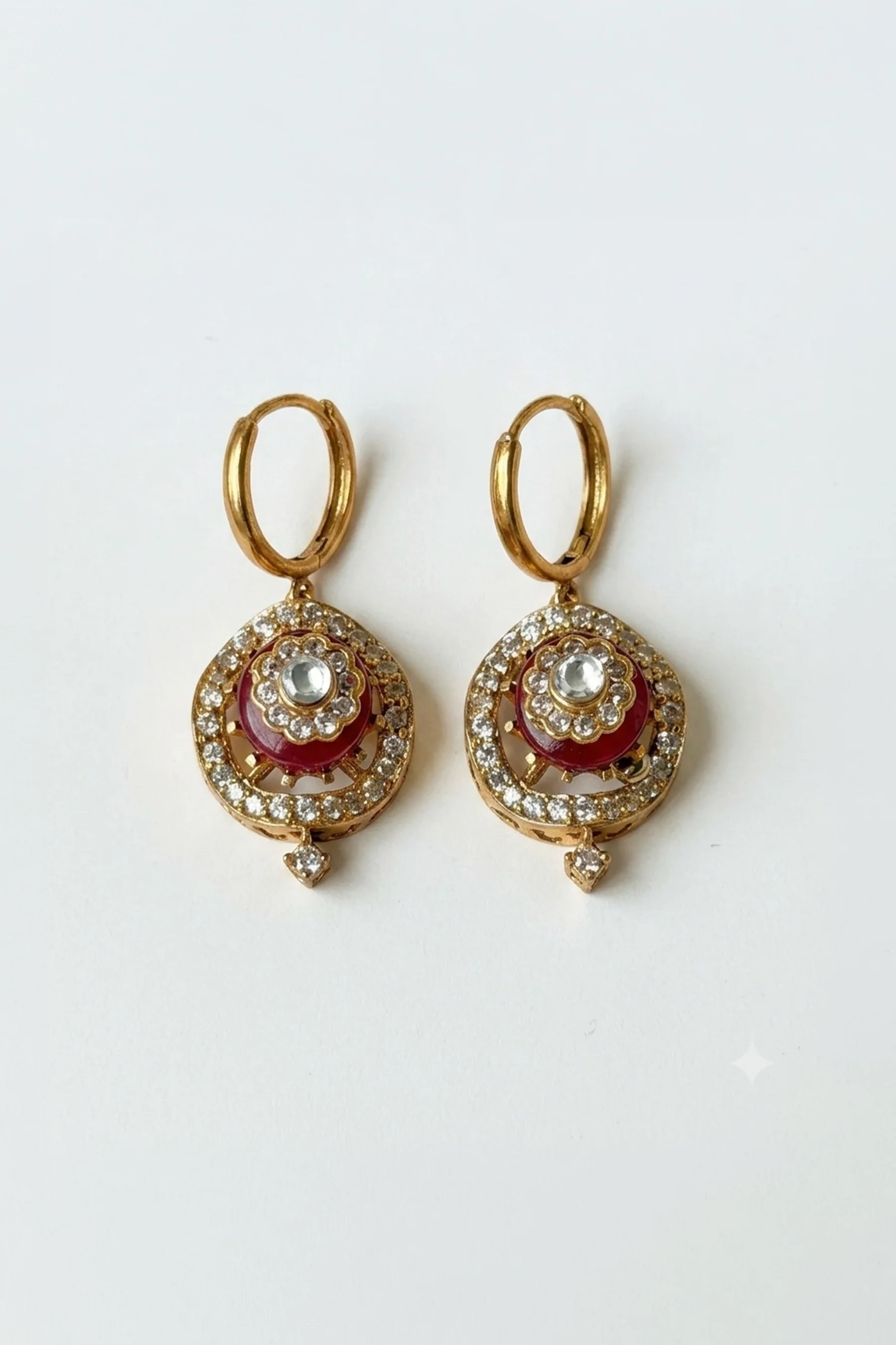 Jyoti Carved Round Drop Earrings