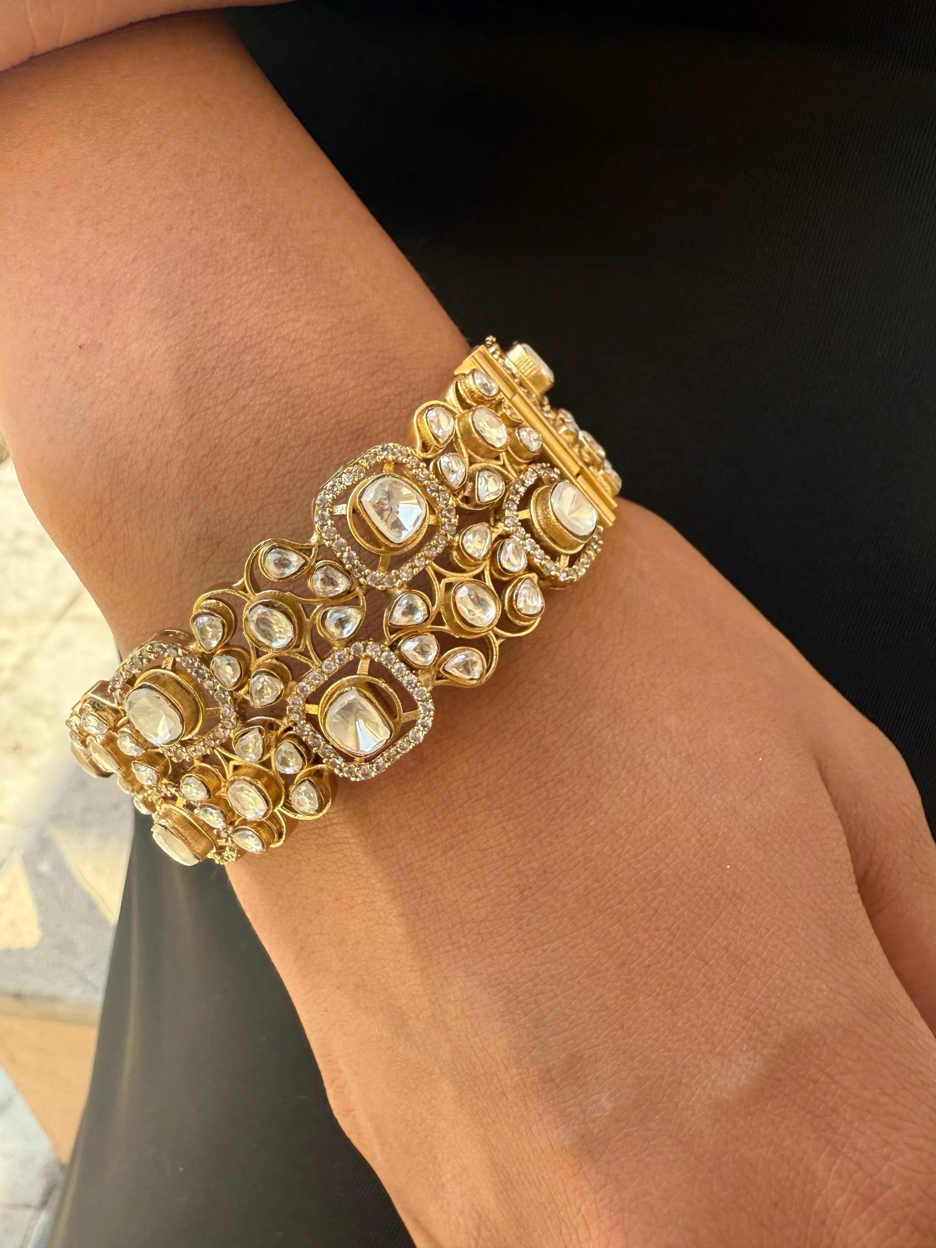 Lekha Ornate Square Sp Polki Bracelet - Image 4