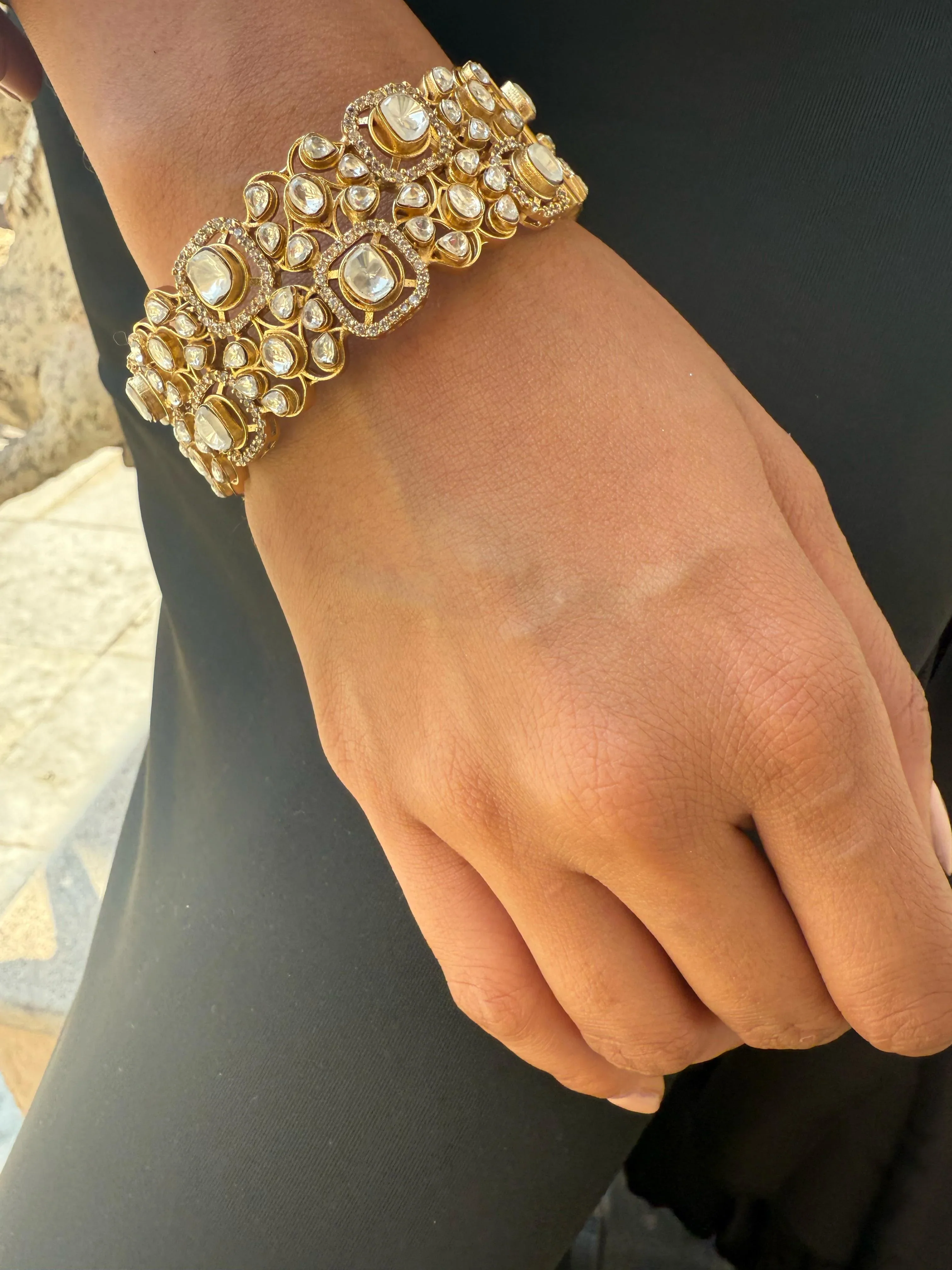 Lekha Ornate Square Sp Polki Bracelet - Image 6