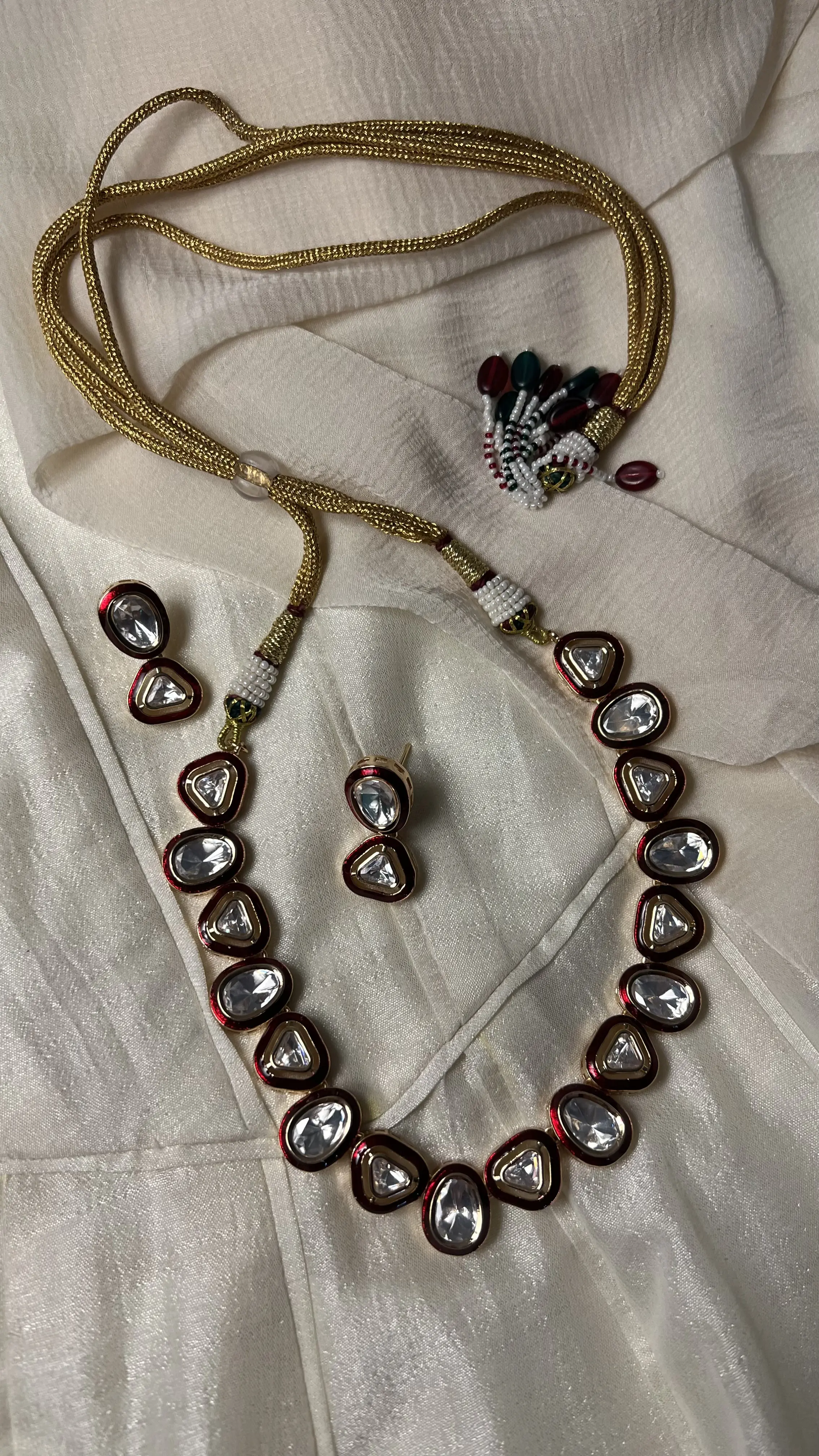 Chandrika Polki Necklace Set - Image 4