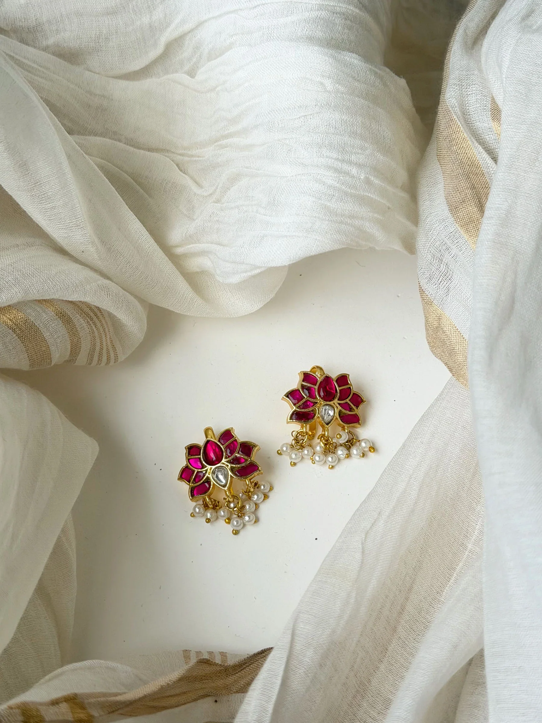Meher Polki and Meena Earrings - Image 4