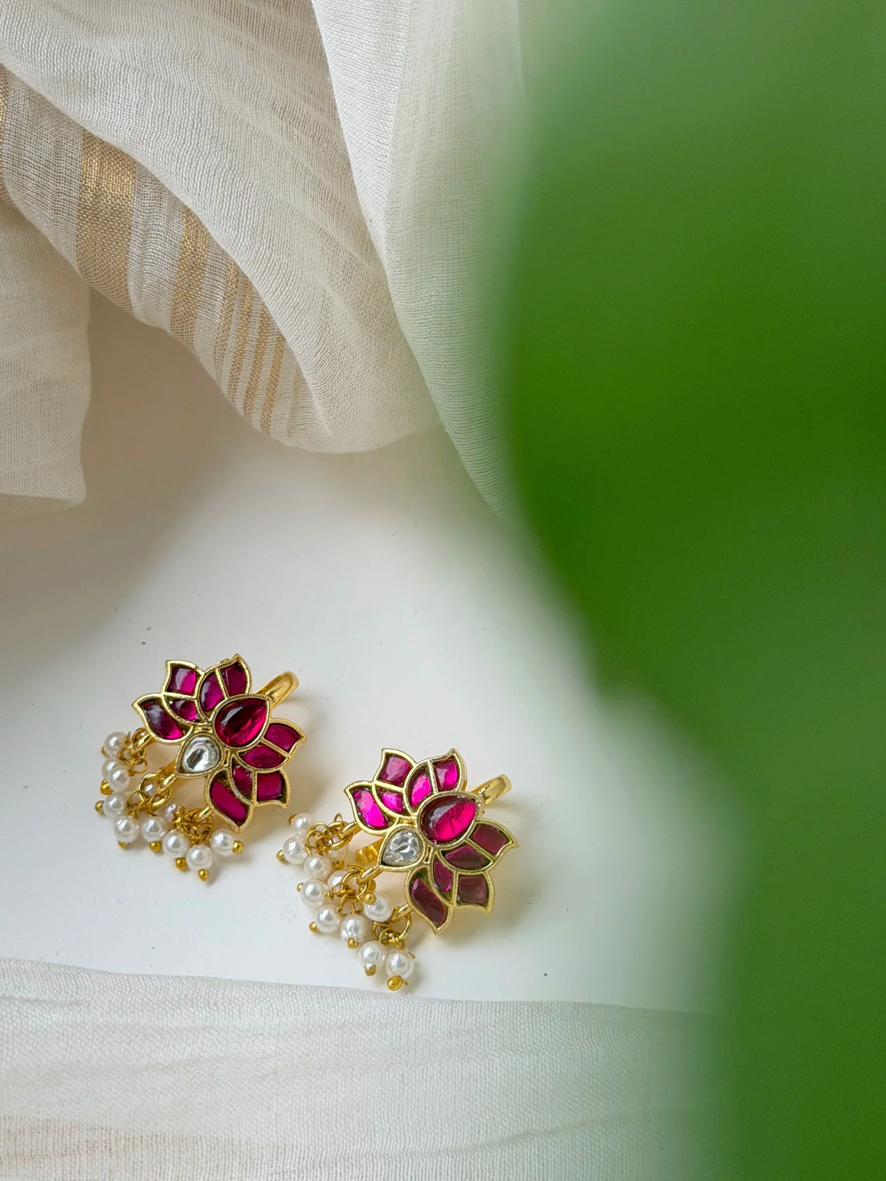 Meher Polki and Meena Earrings - Image 5