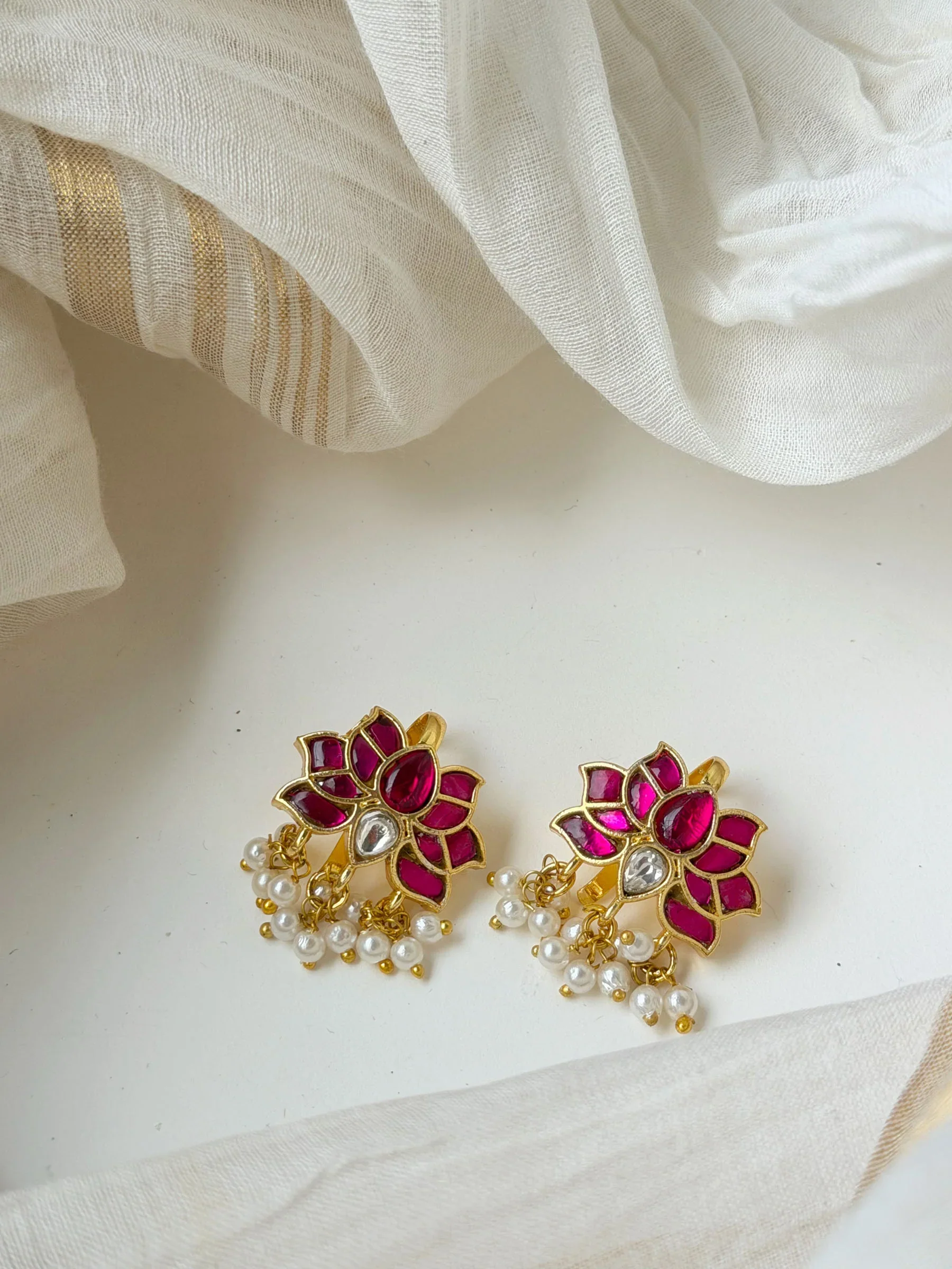Meher Polki and Meena Earrings - Image 6