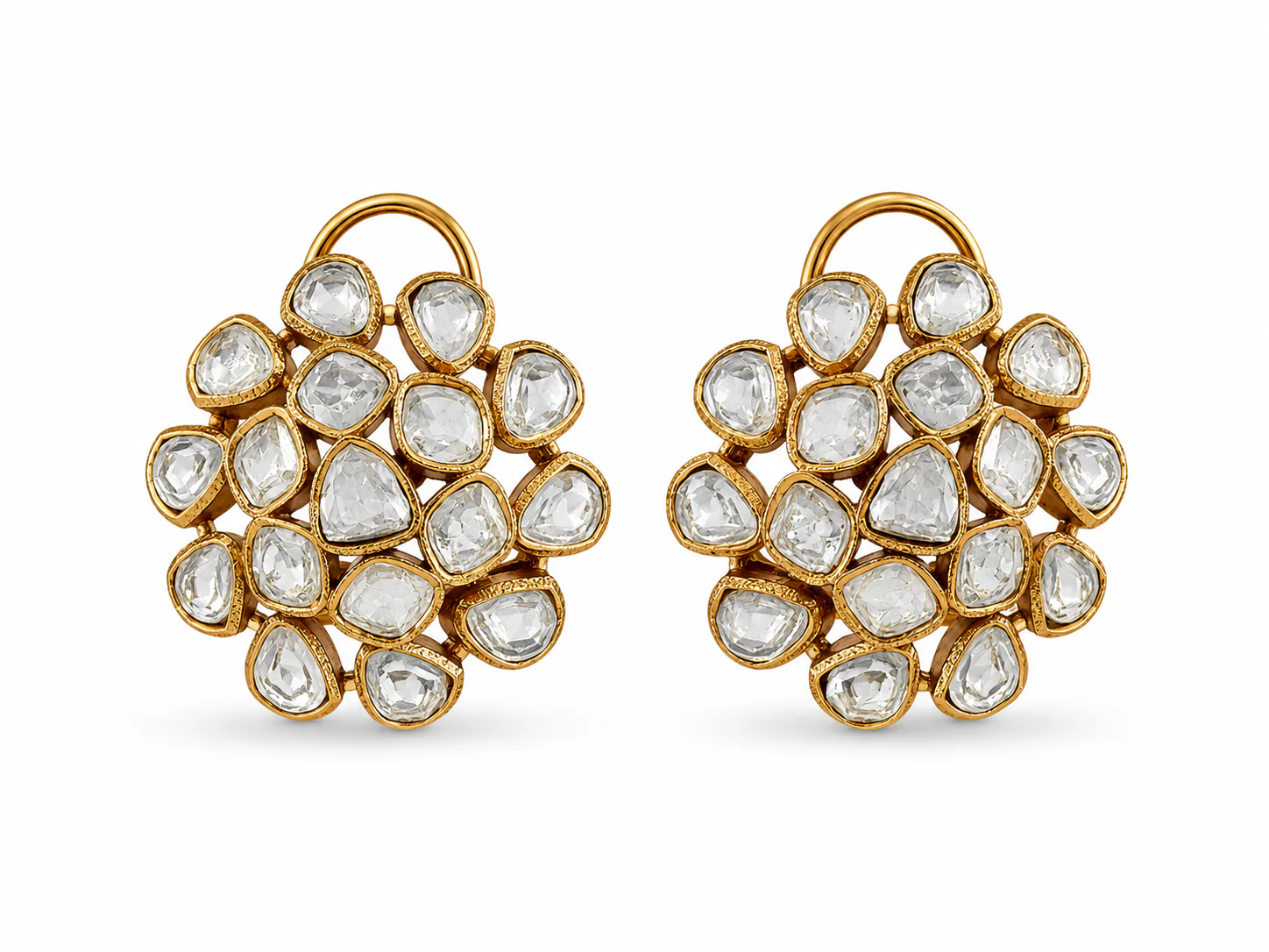 Noor Royale Polki Cluster Stud Earrings