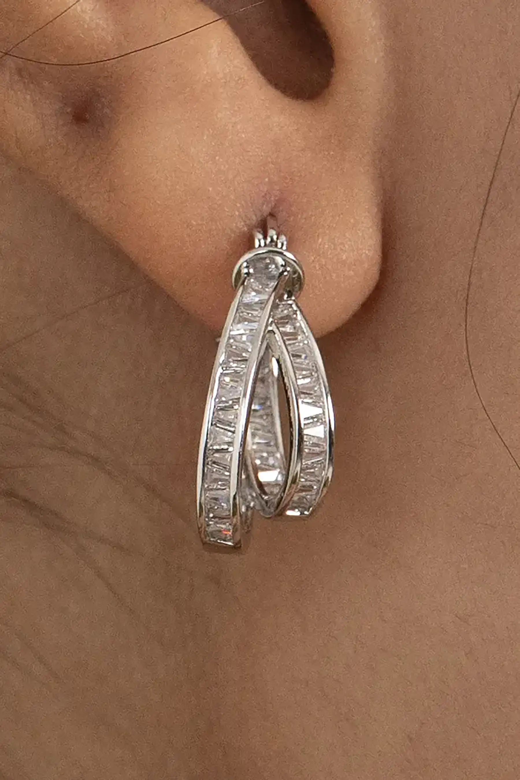 Pear Drop Solitaire Earrings - Image 2