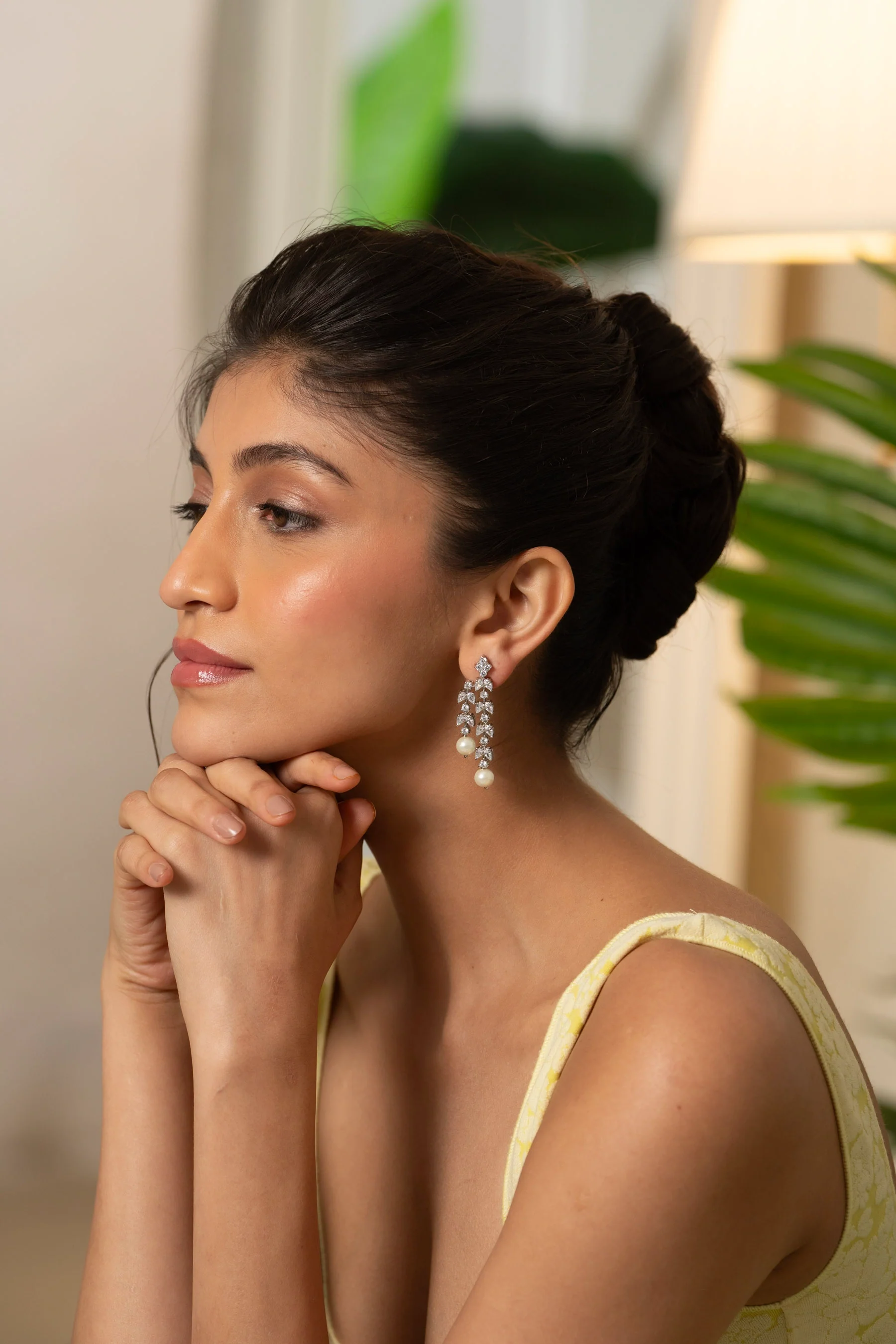 Pear Luster Diamond Earrings - Image 3