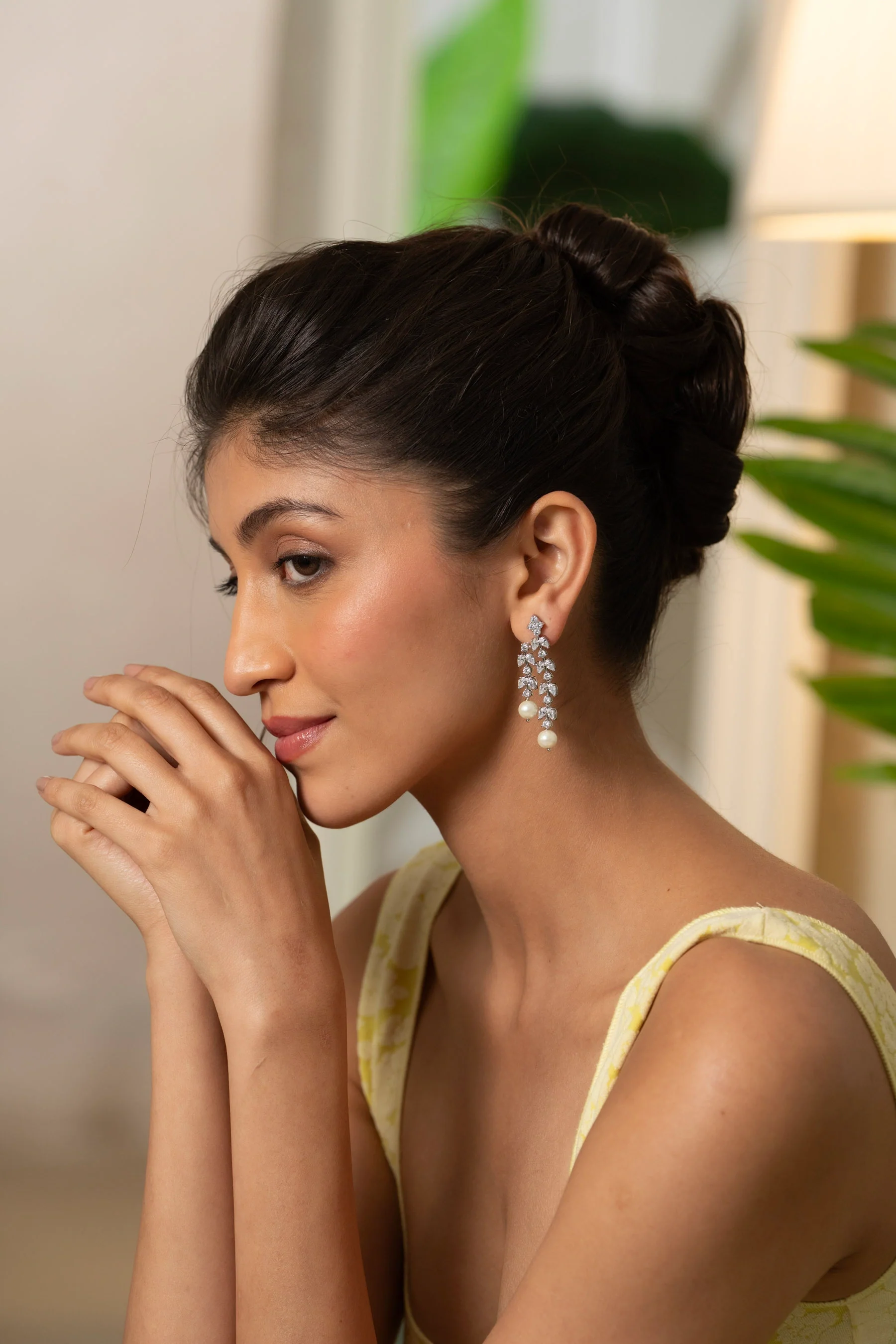 Pear Luster Diamond Earrings - Image 5