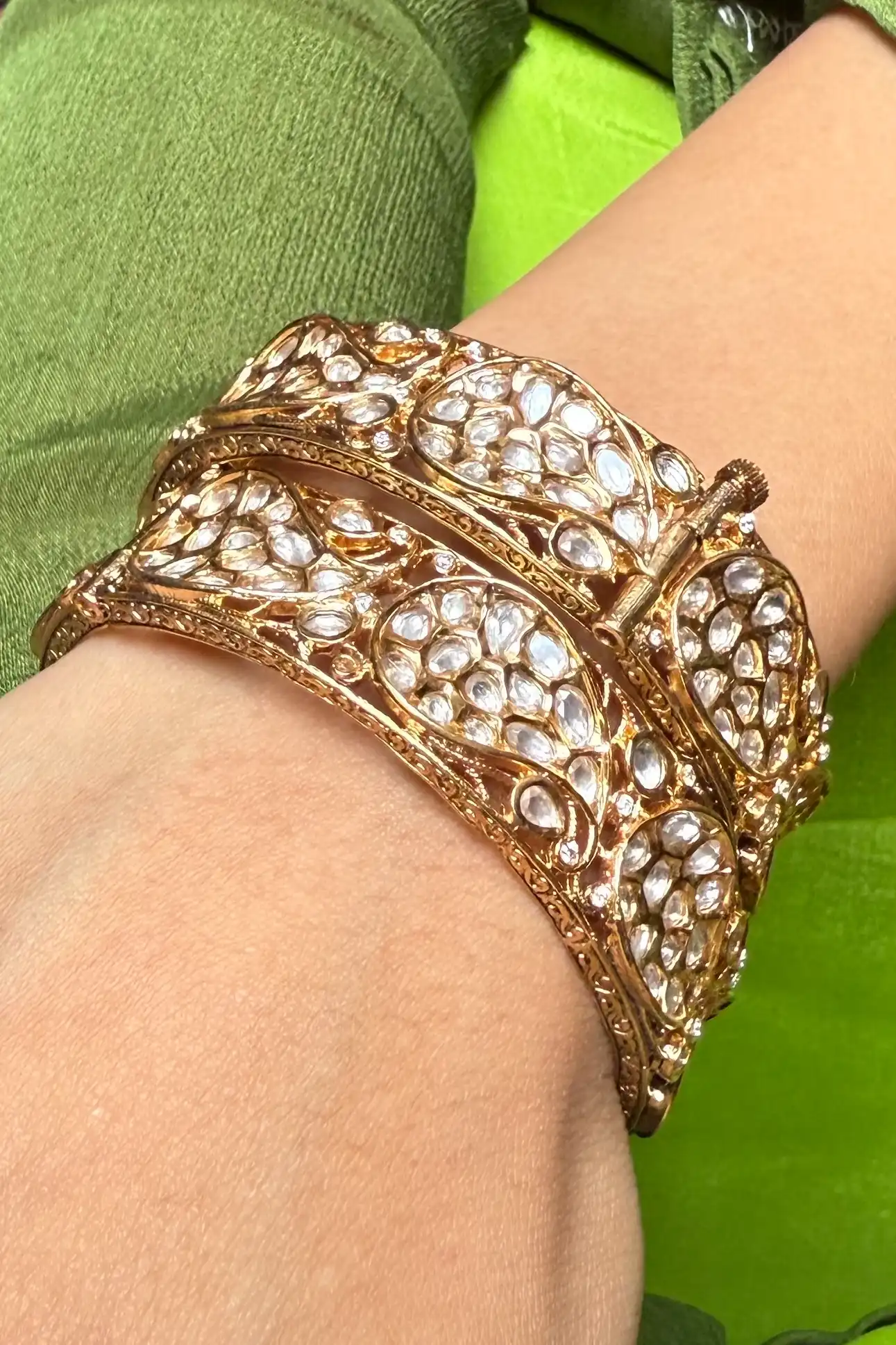 Pihu Crystal Stack Wrap Layered Bangle - Image 2