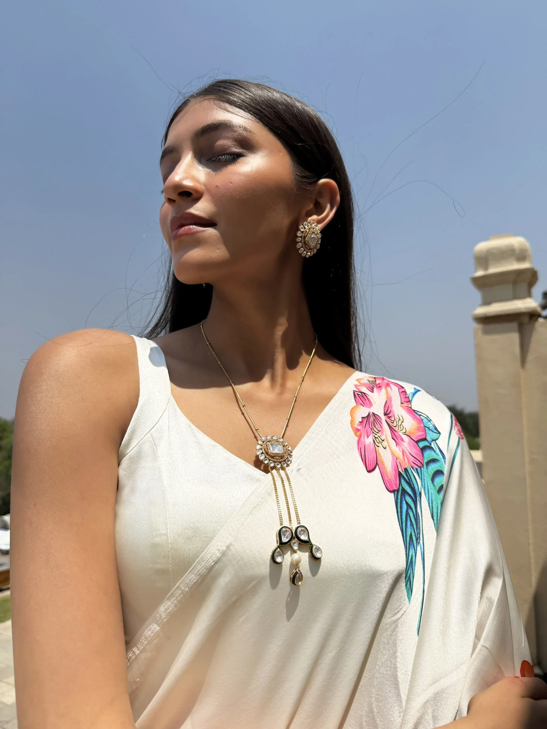 Prakriti Gold Tassel Sp Necklace Set with Earrings - Image 11