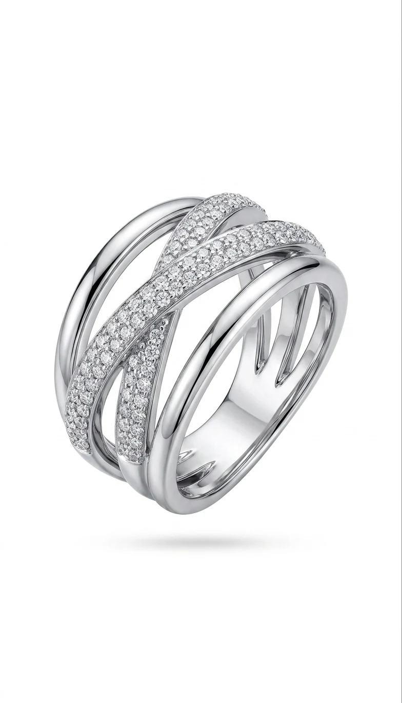 Infinity Wave Multi-Band Diamond Ring