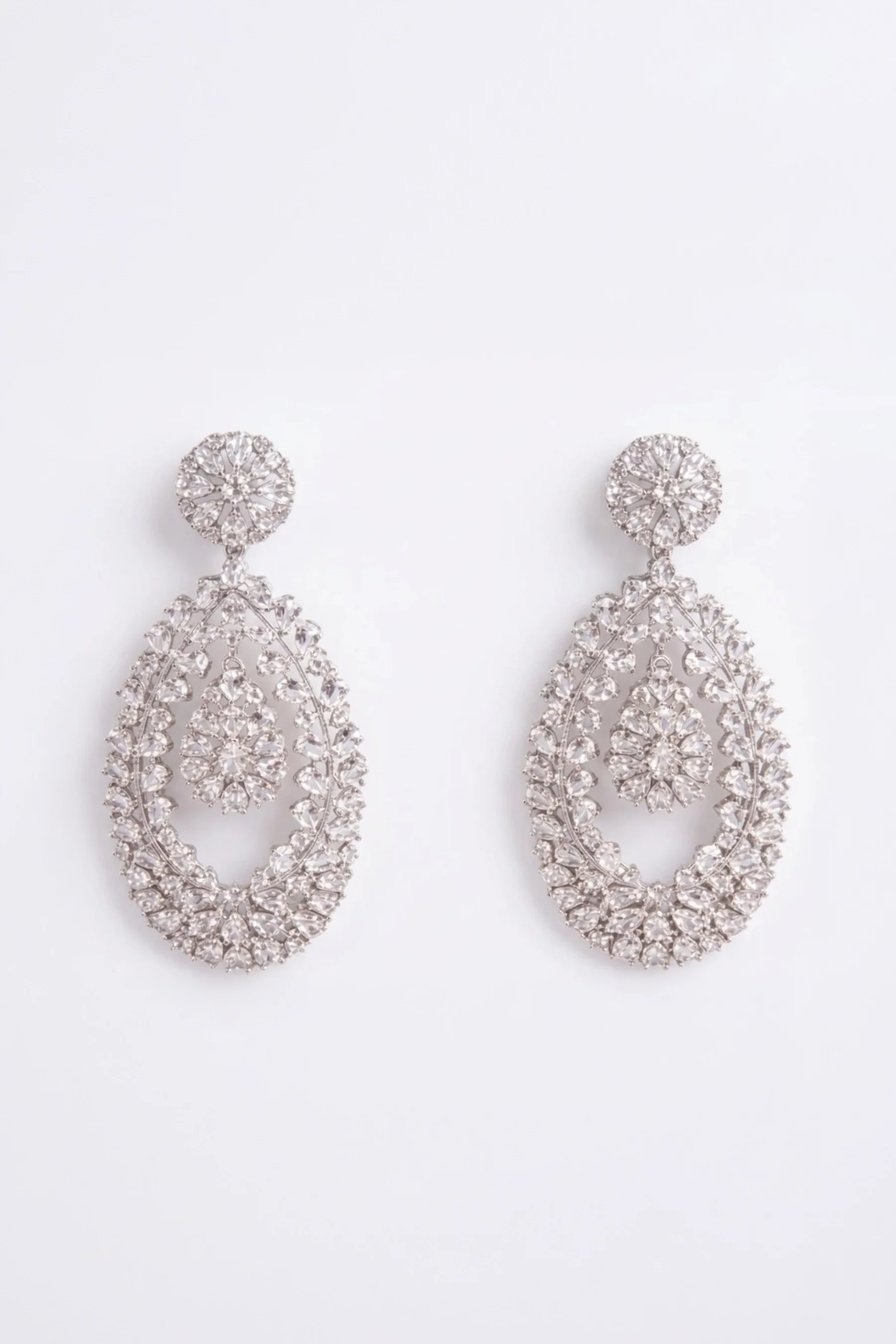Radiant Crystal Teardrop Statement Earrings