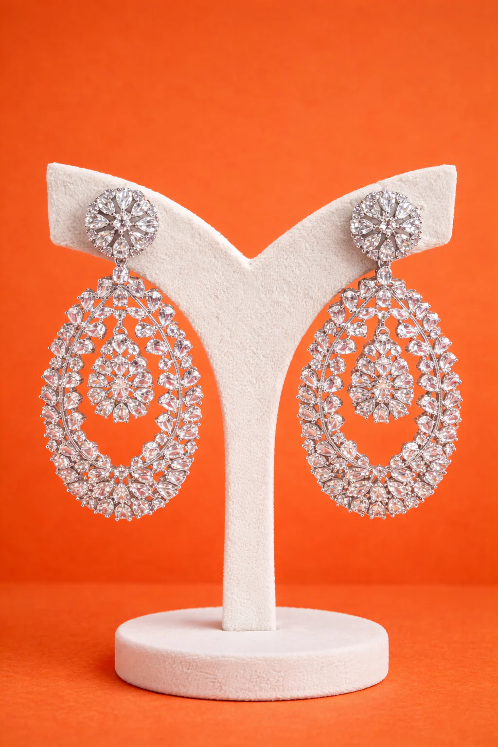 Radiant Crystal Teardrop Statement Earrings - Image 2