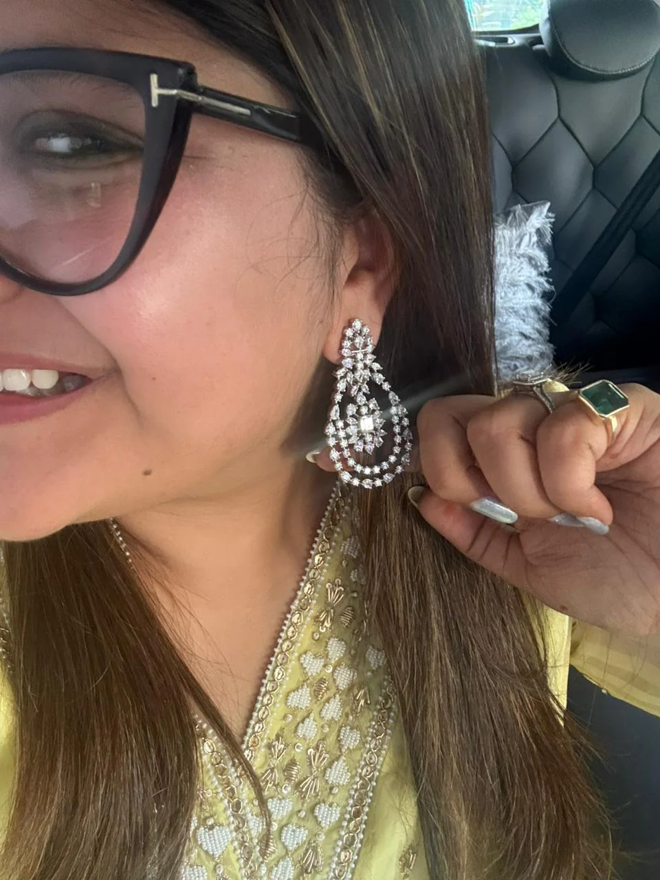 Royal Emerald-Cut Diamond Statement Earrings - Image 2