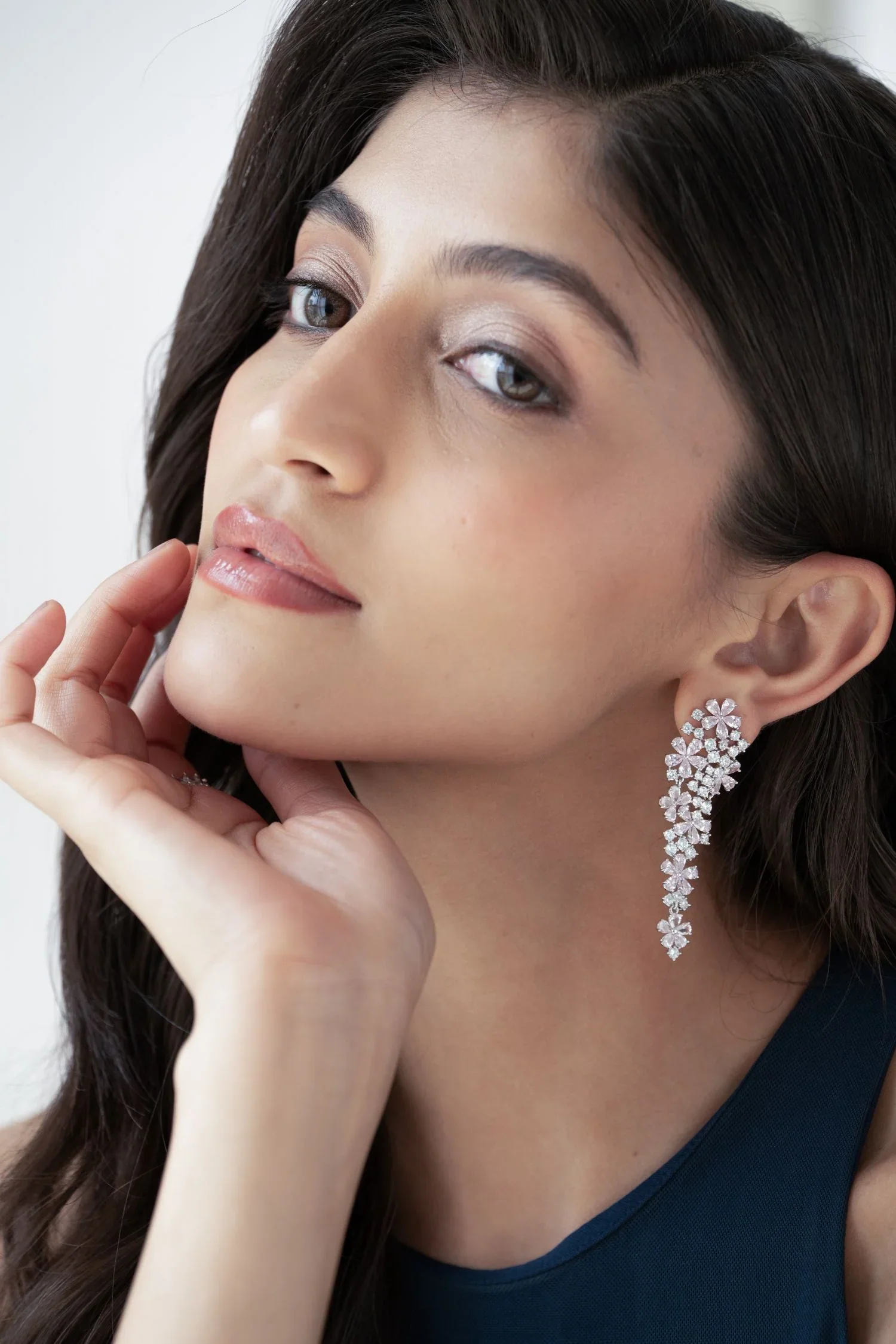 Soft Rebellion Pink Diamond Earrings - Image 4