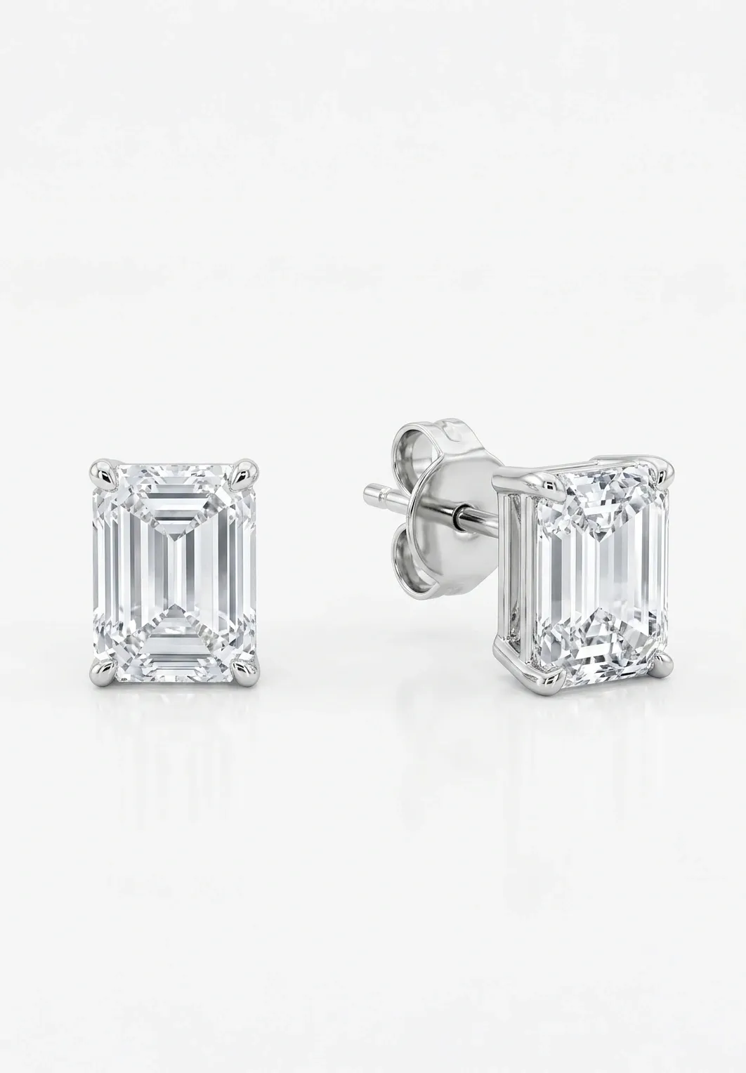 Square Pearl Solitaire Studs