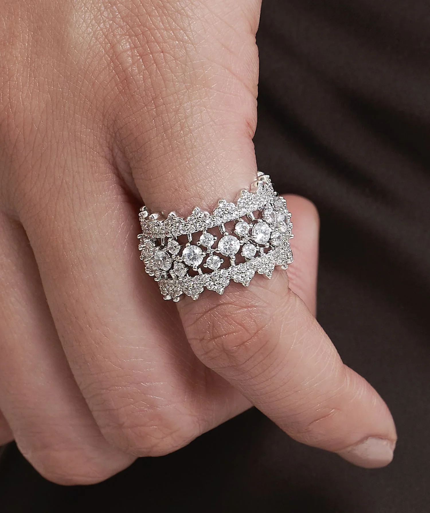 Statement Pinky Diamond Band Ring - Image 2