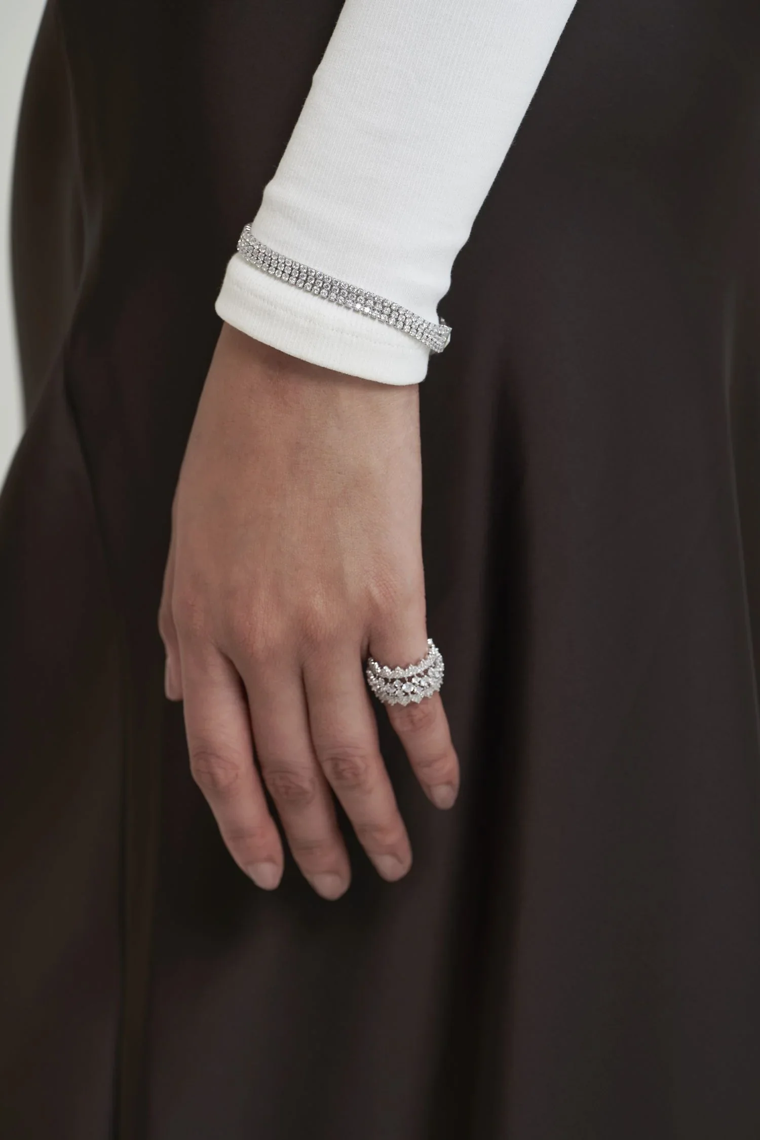 Statement Pinky Diamond Band Ring - Image 3