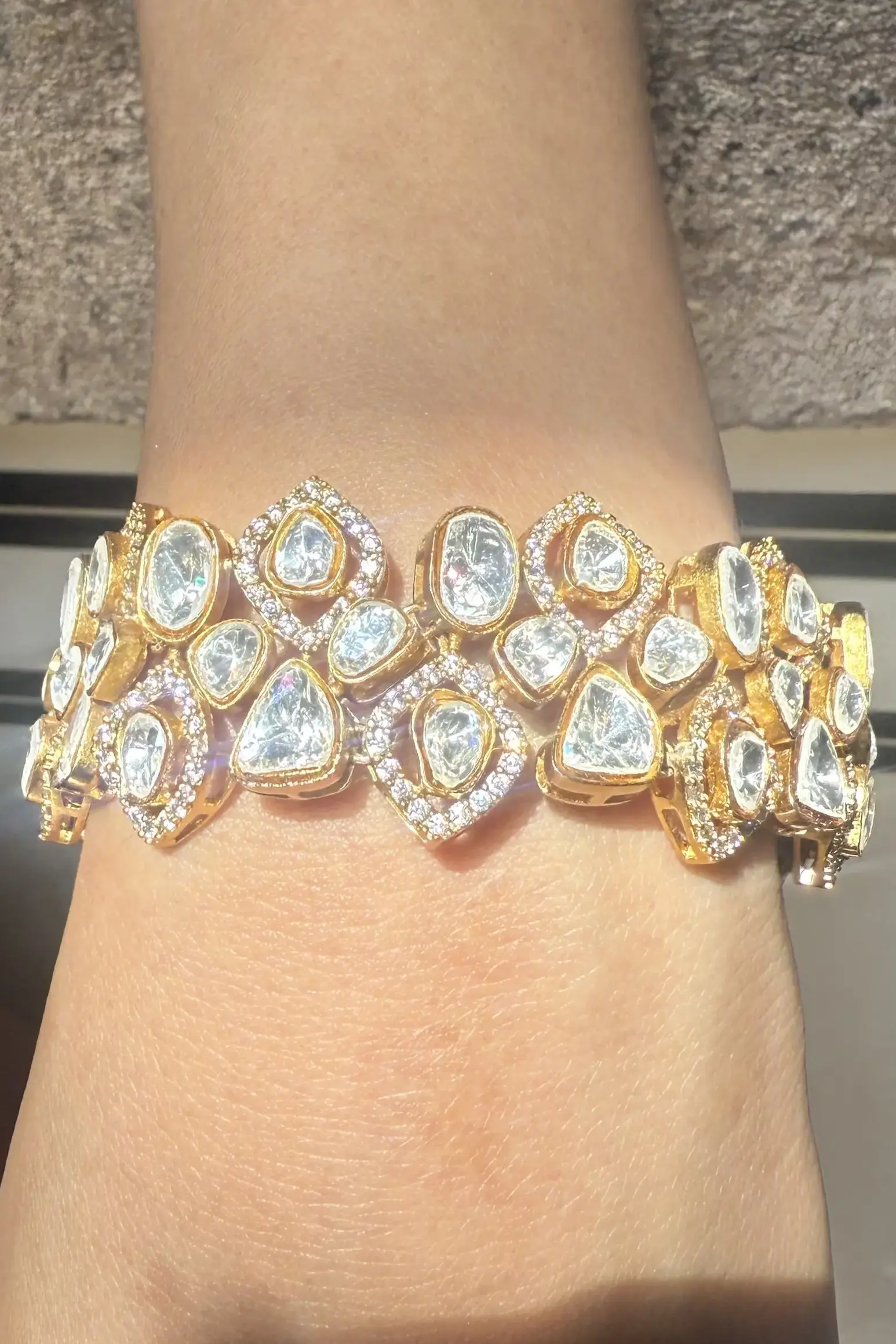 Tara Tribeni Statement Polki Bracelet - Image 3