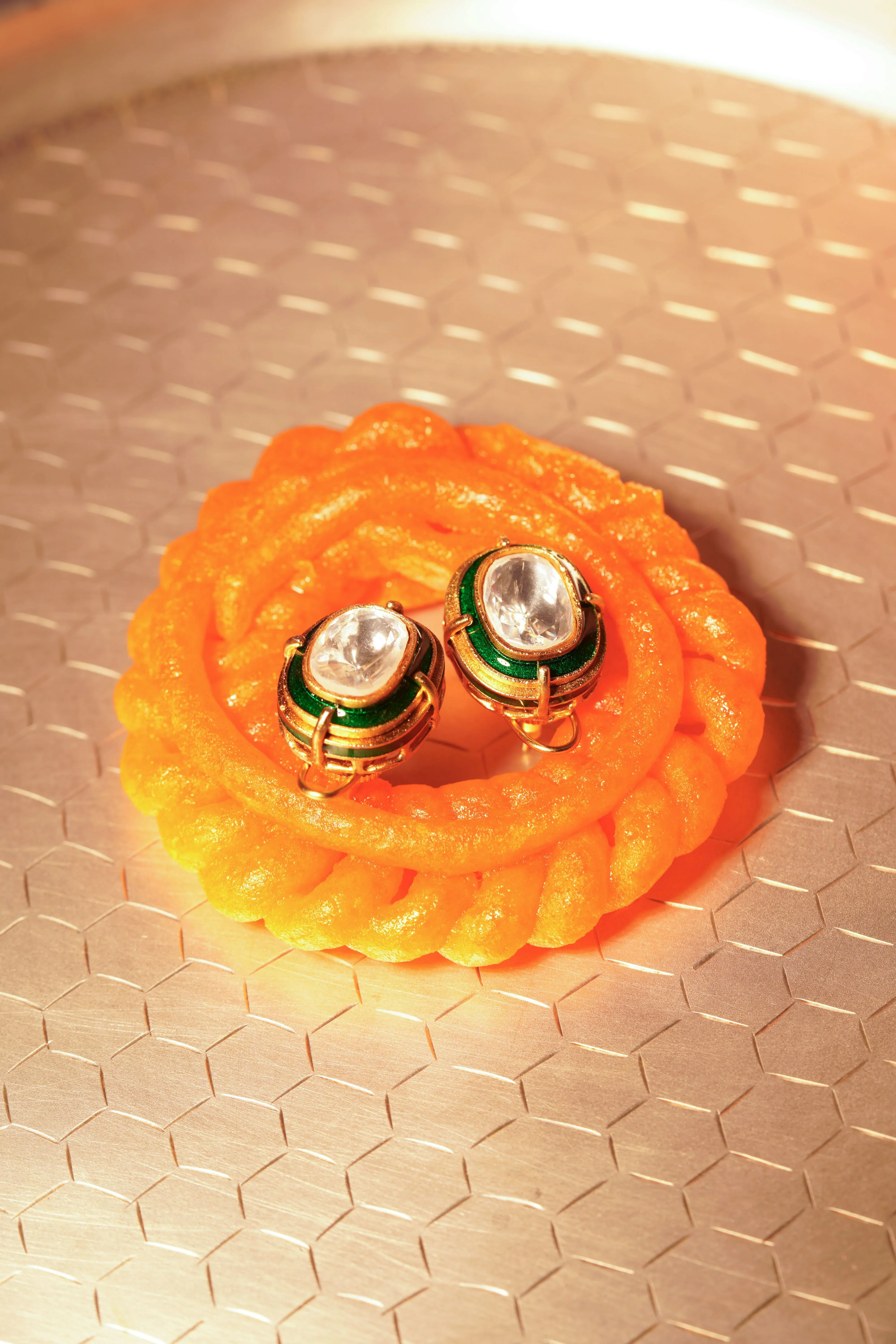 Vibrant Meena Polki Studs - Image 3